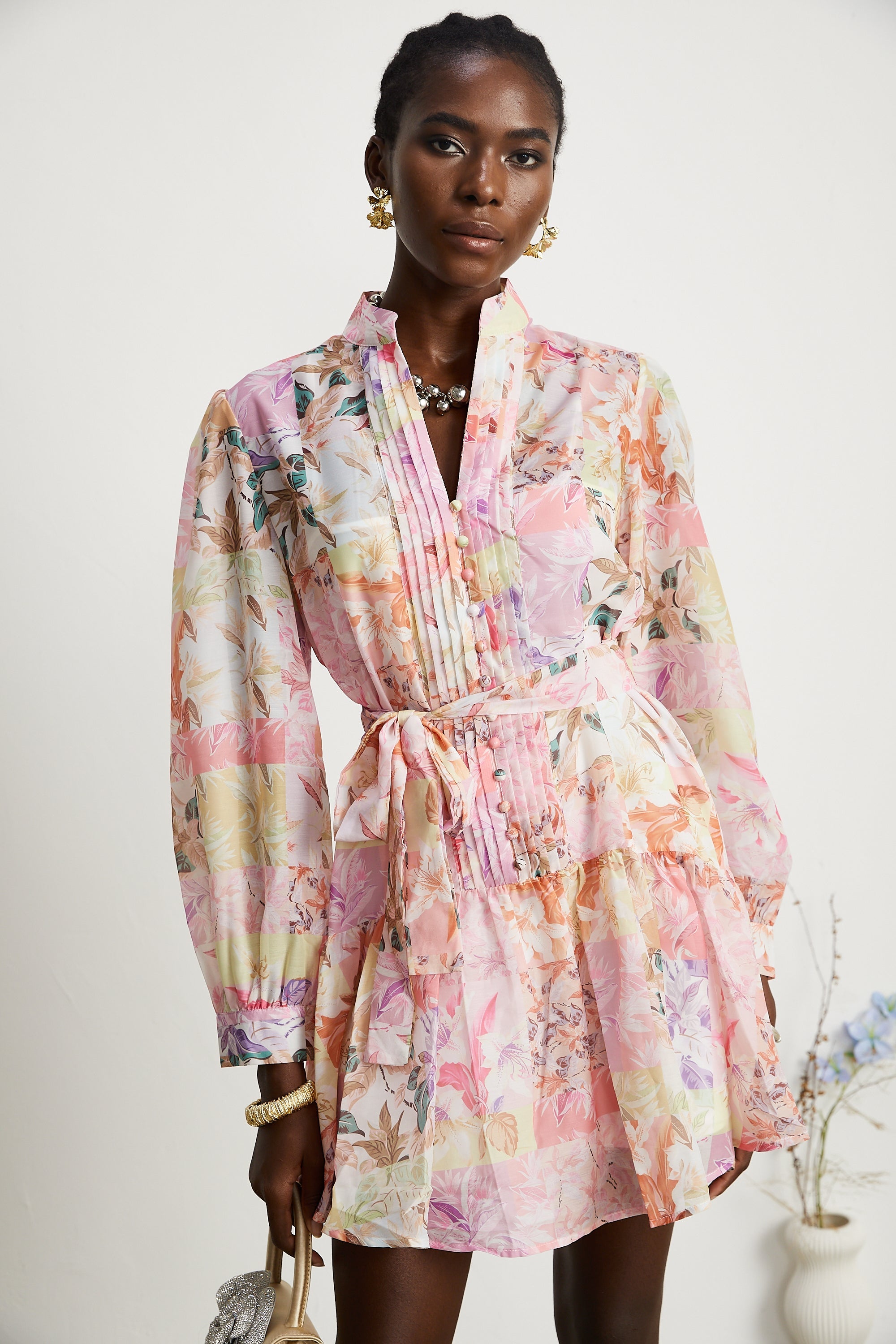 Honorine floral-print flared mini dress(US Only)