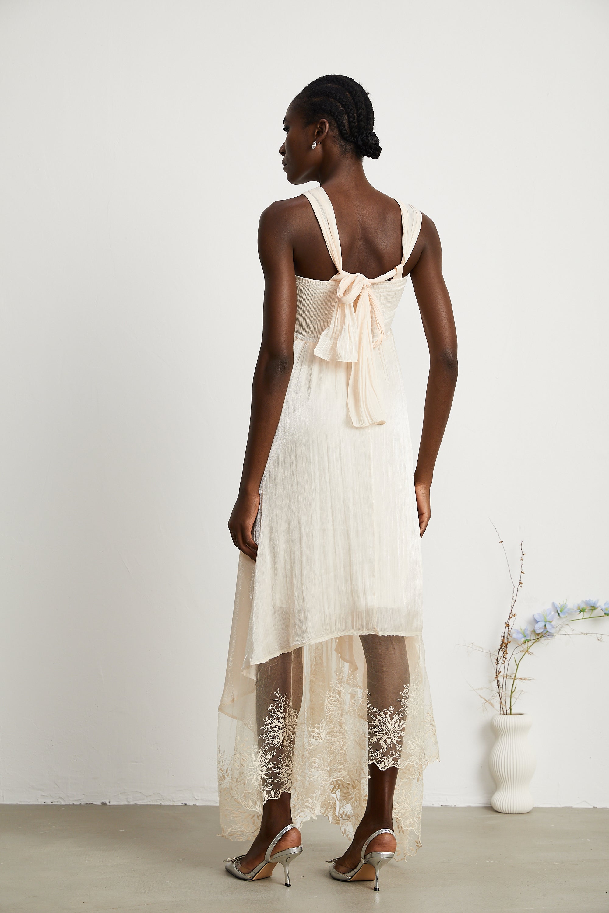 Bérénice lace-hem midi dress (Final Sale-US Only)