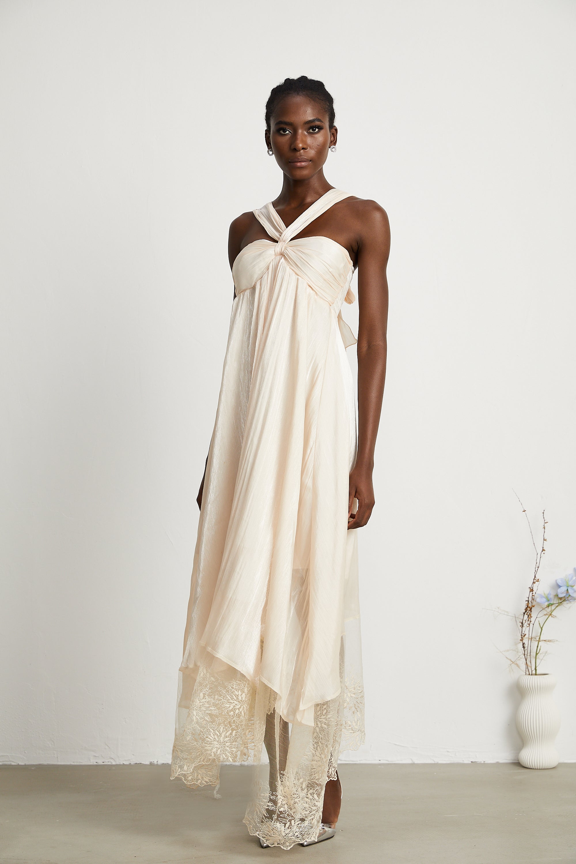Bérénice lace-hem midi dress (Final Sale-US Only)