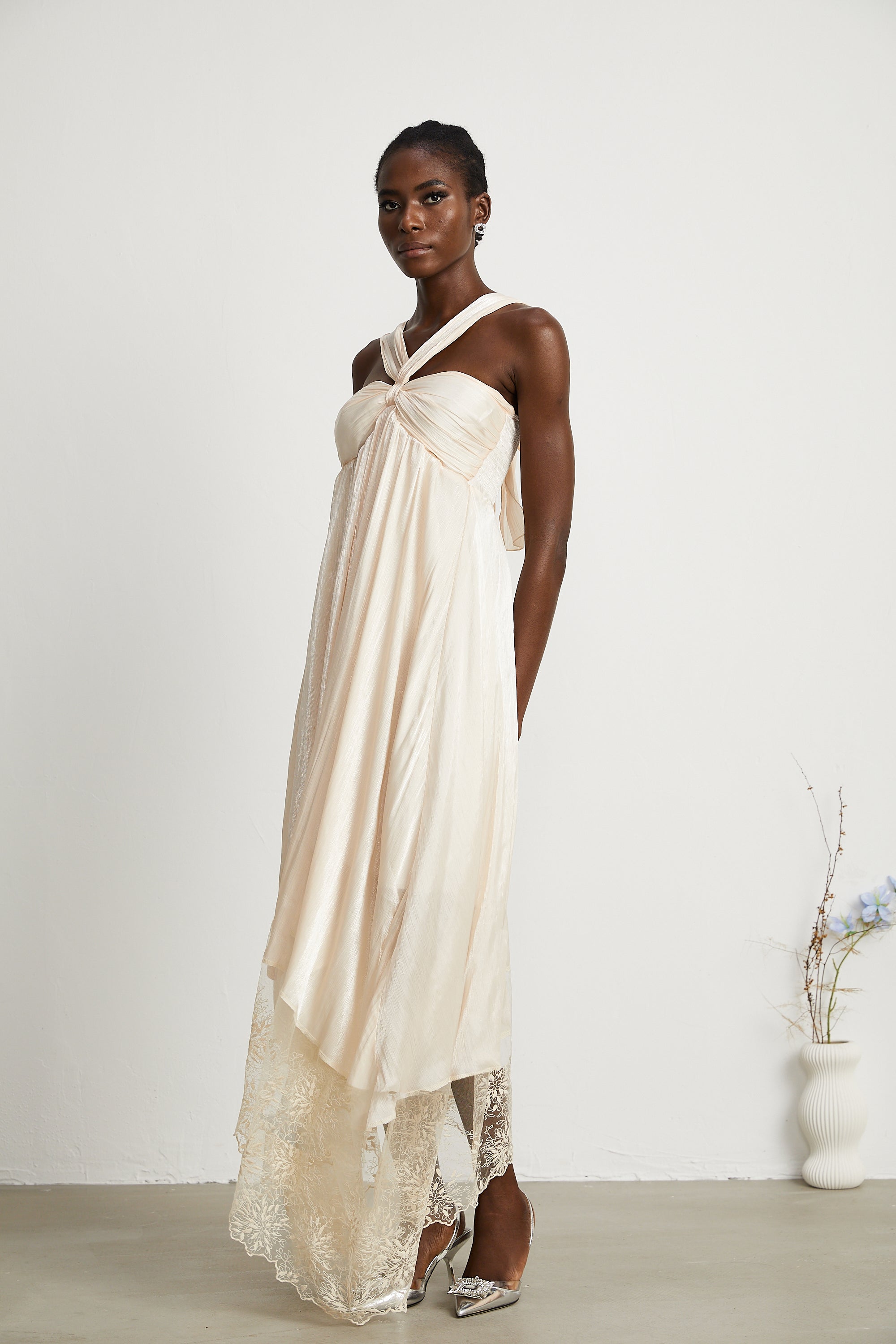 Bérénice lace-hem midi dress (Final Sale-US Only)