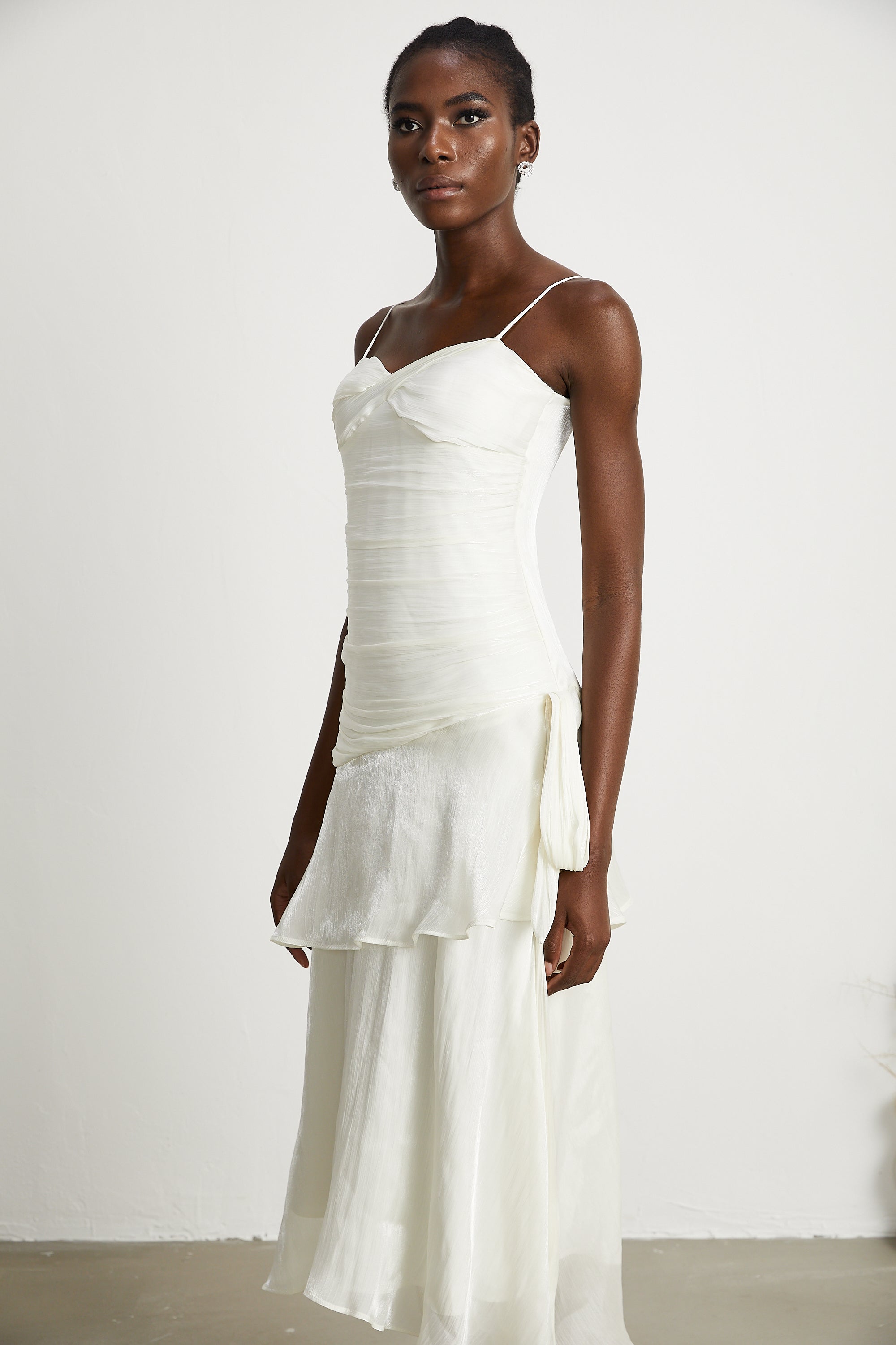 Bérénice layered flounce-hem midi dress (US Only)