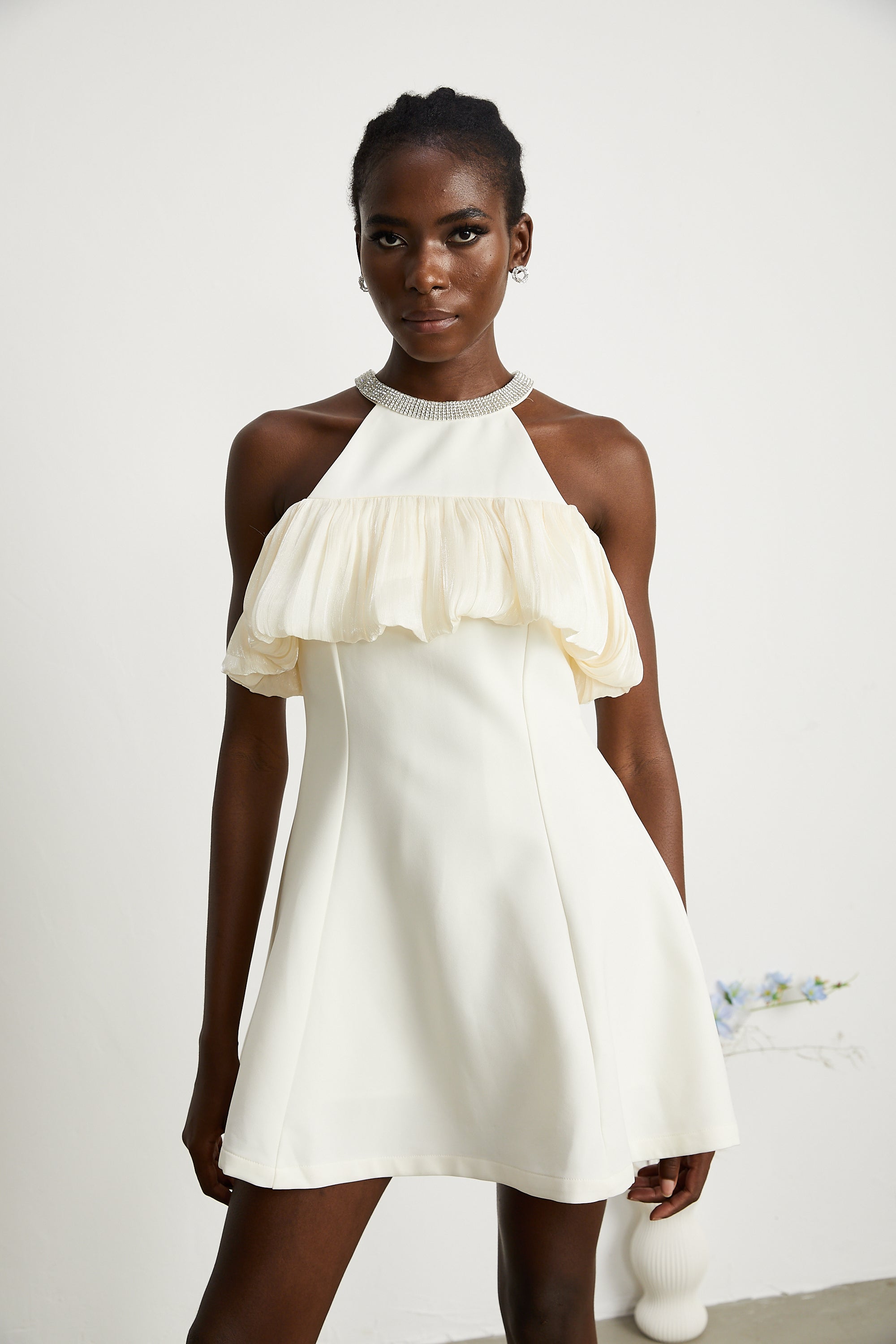 Joséphine crystal-embellished sleeveless mini dress