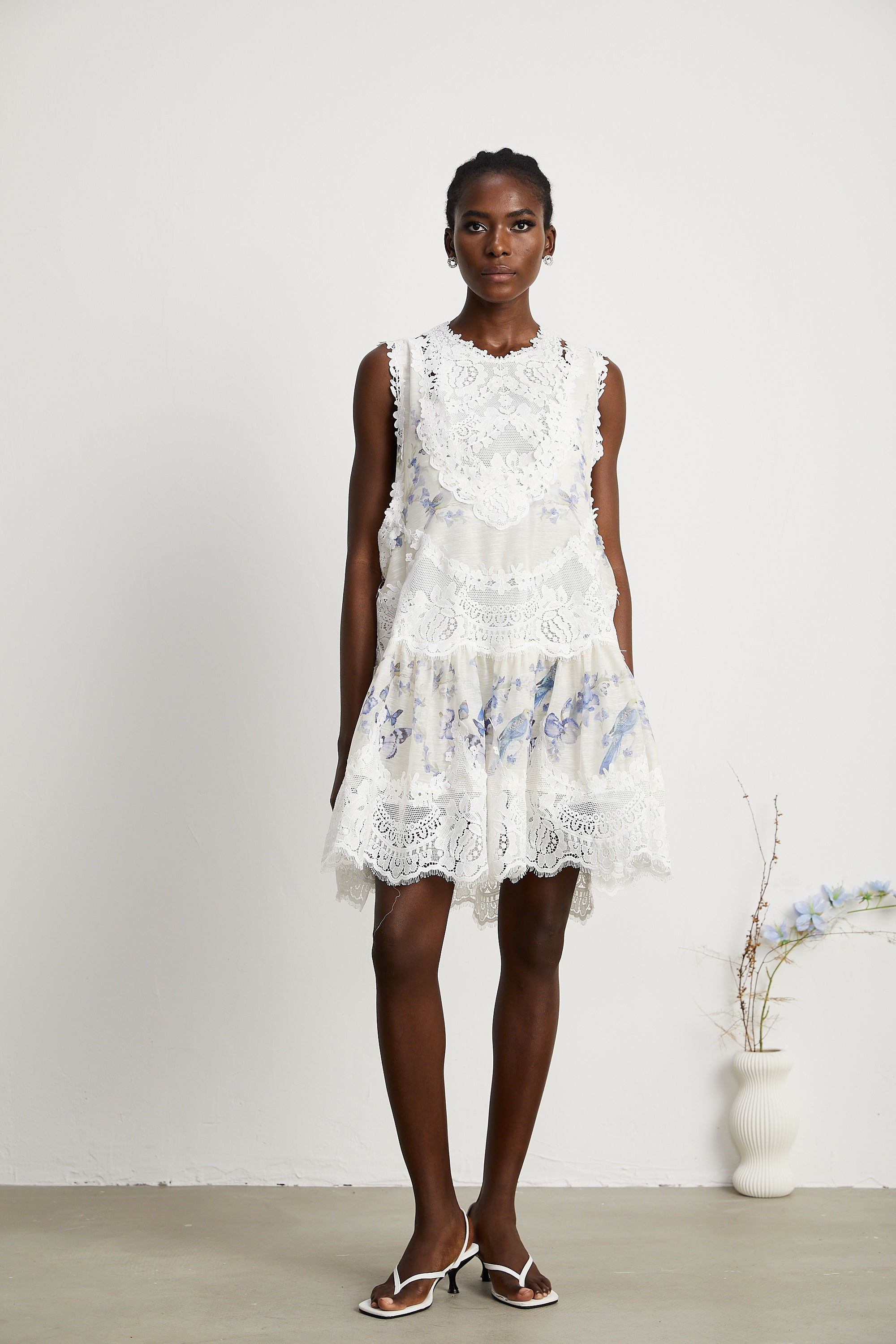 Dionne lace patch mini dress