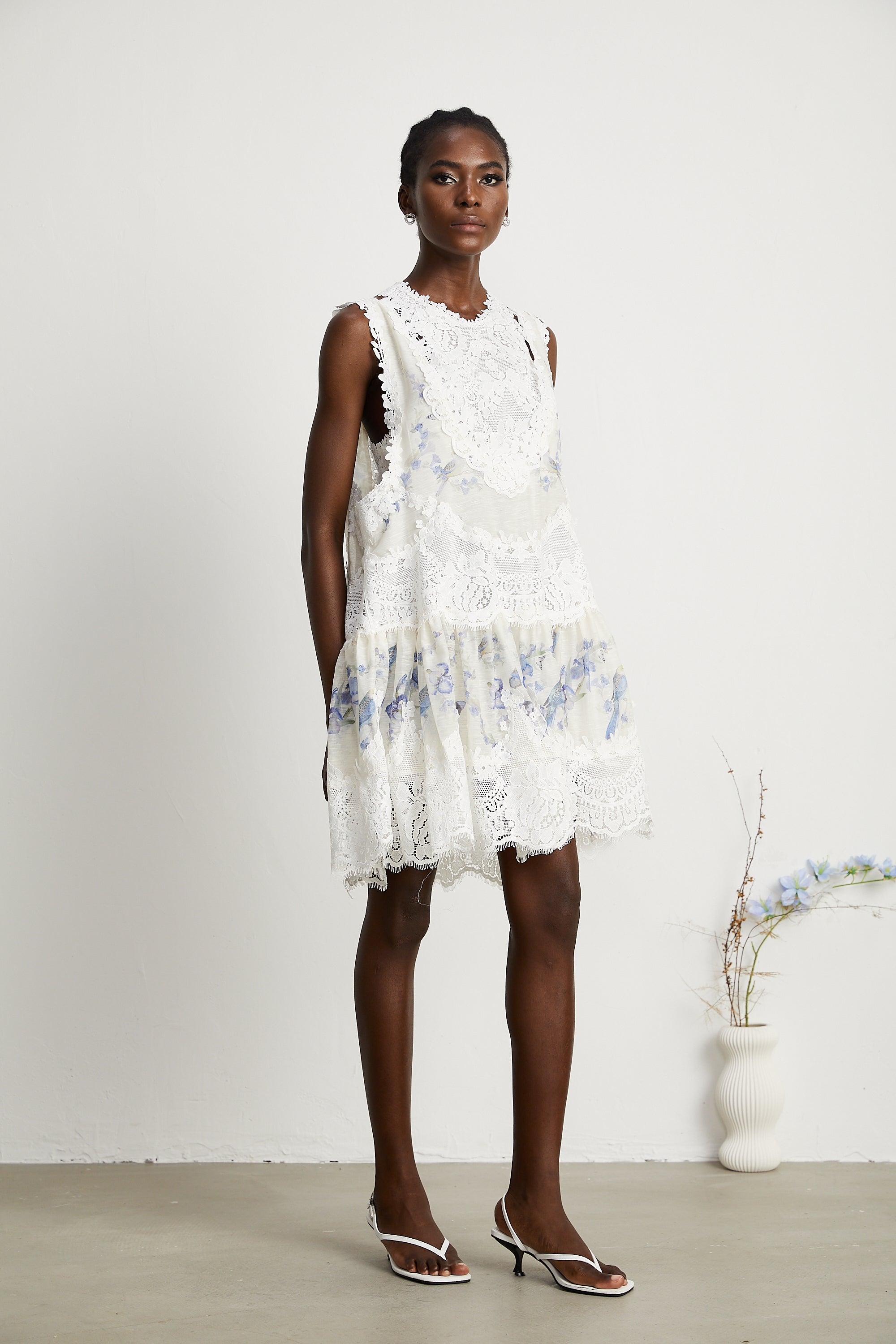 Dionne lace patch mini dress