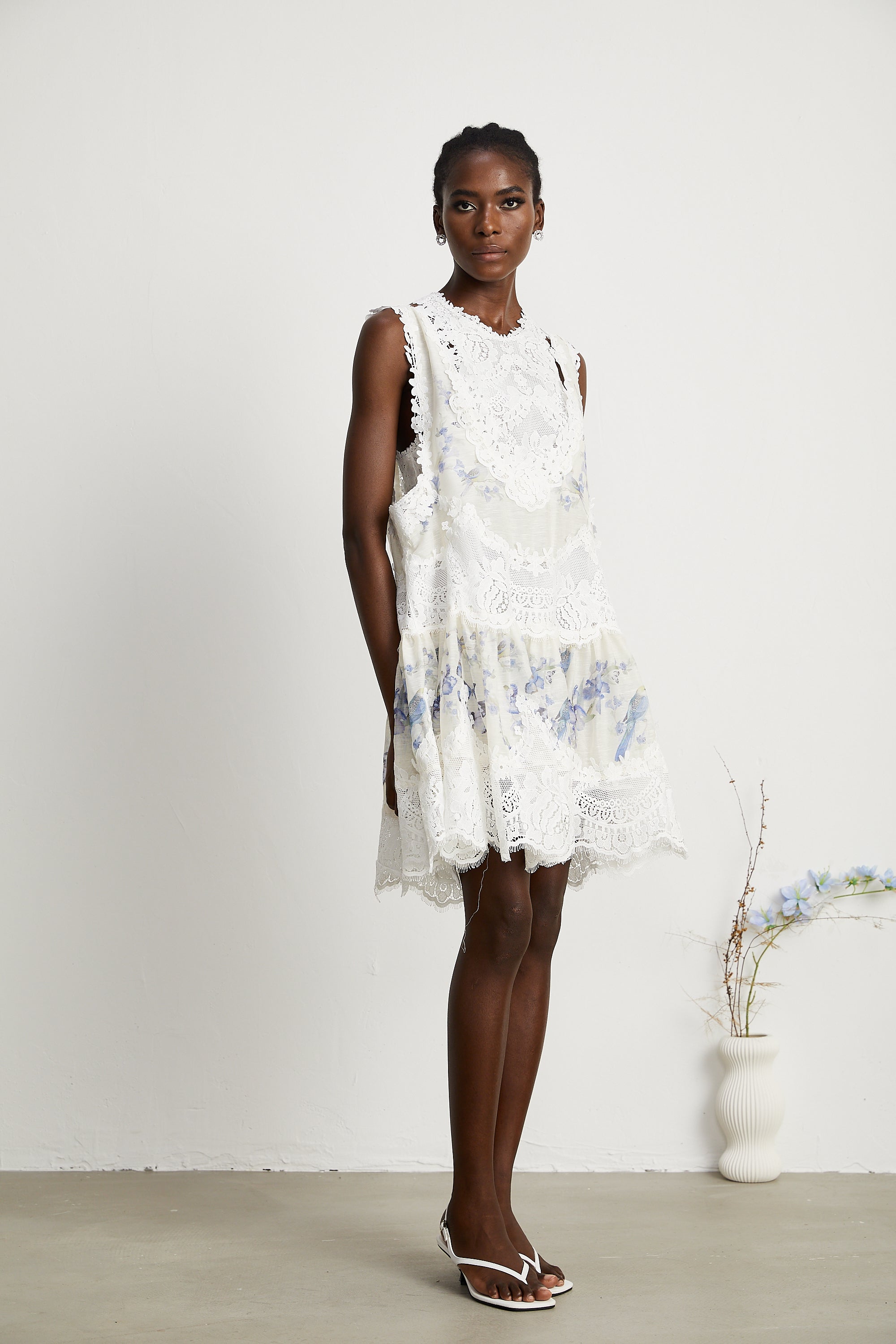 Dionne lace patch mini dress