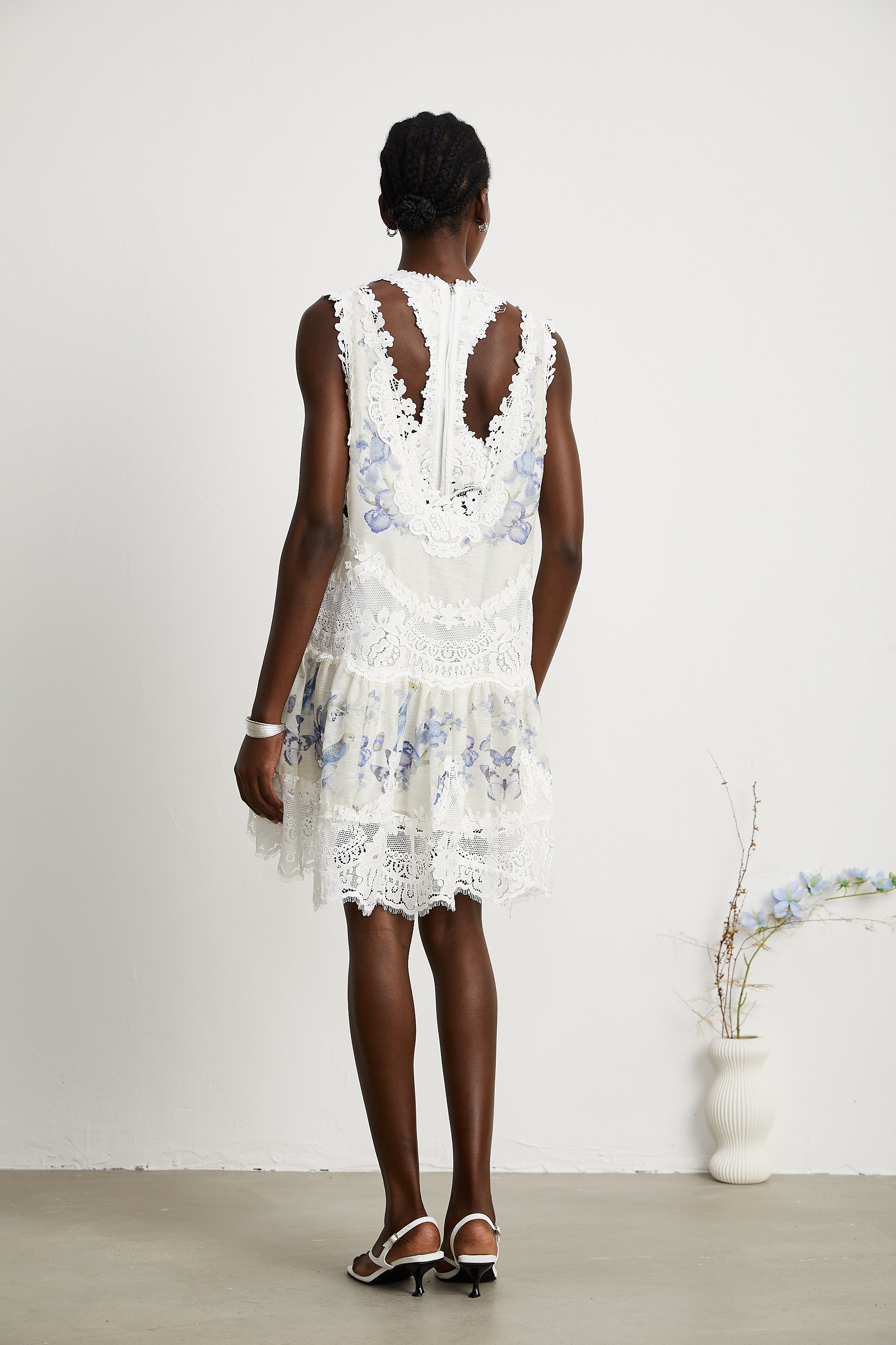 Dionne lace patch mini dress