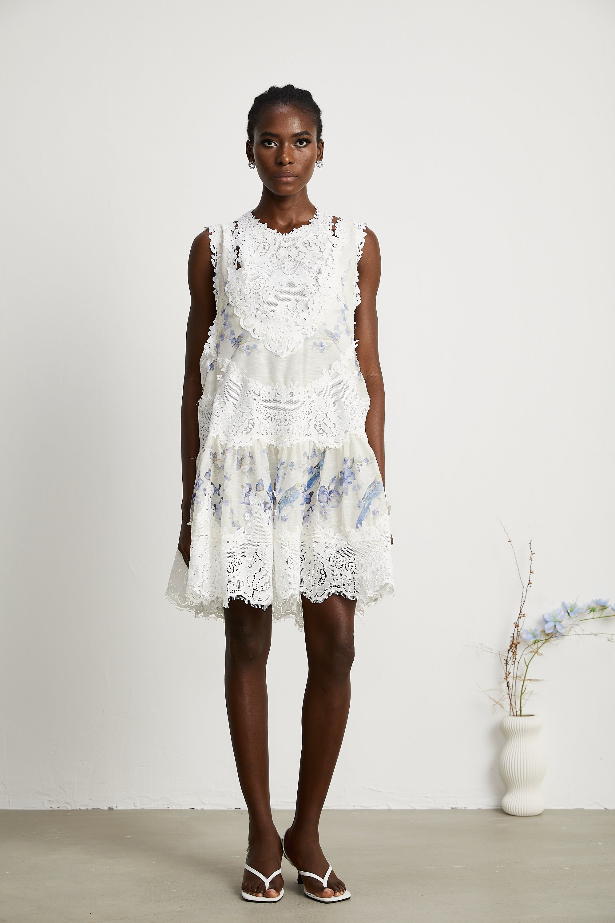 Dionne lace patch mini dress