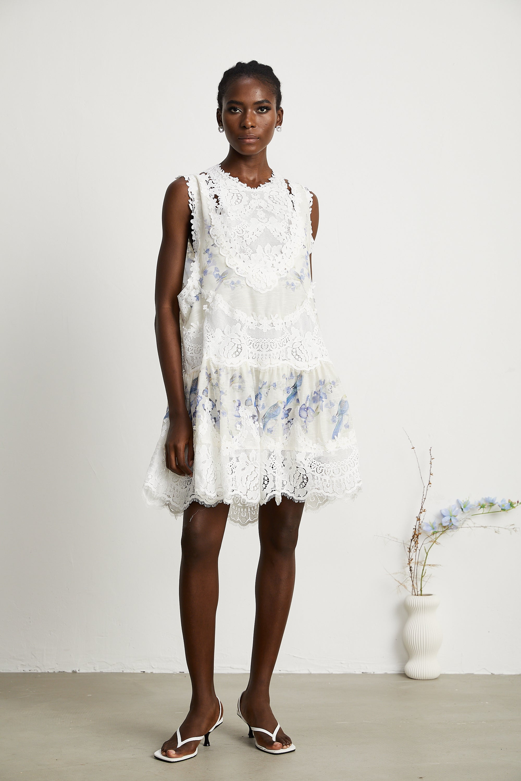 Dionne lace patch mini dress
