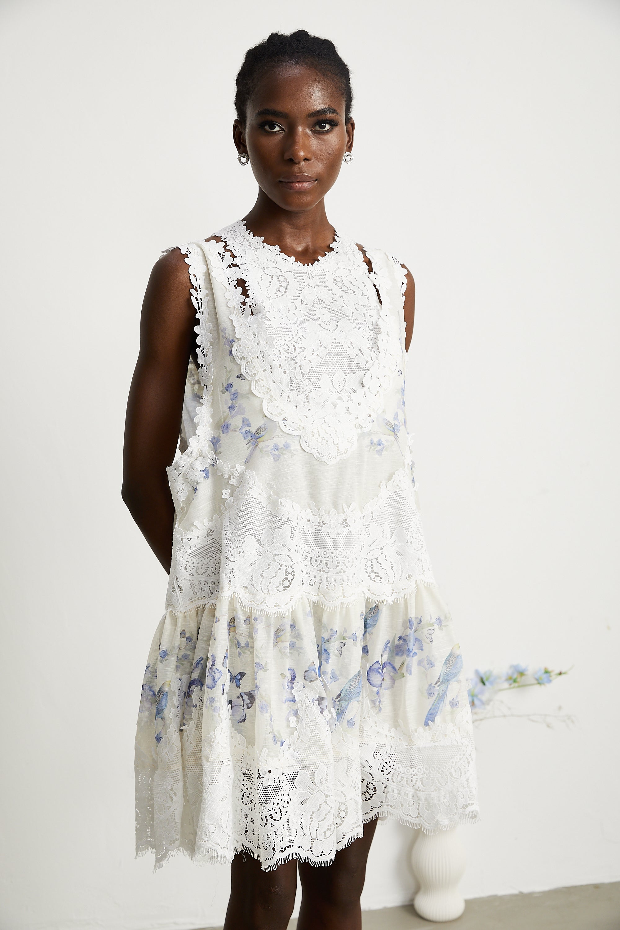 Dionne lace patch mini dress