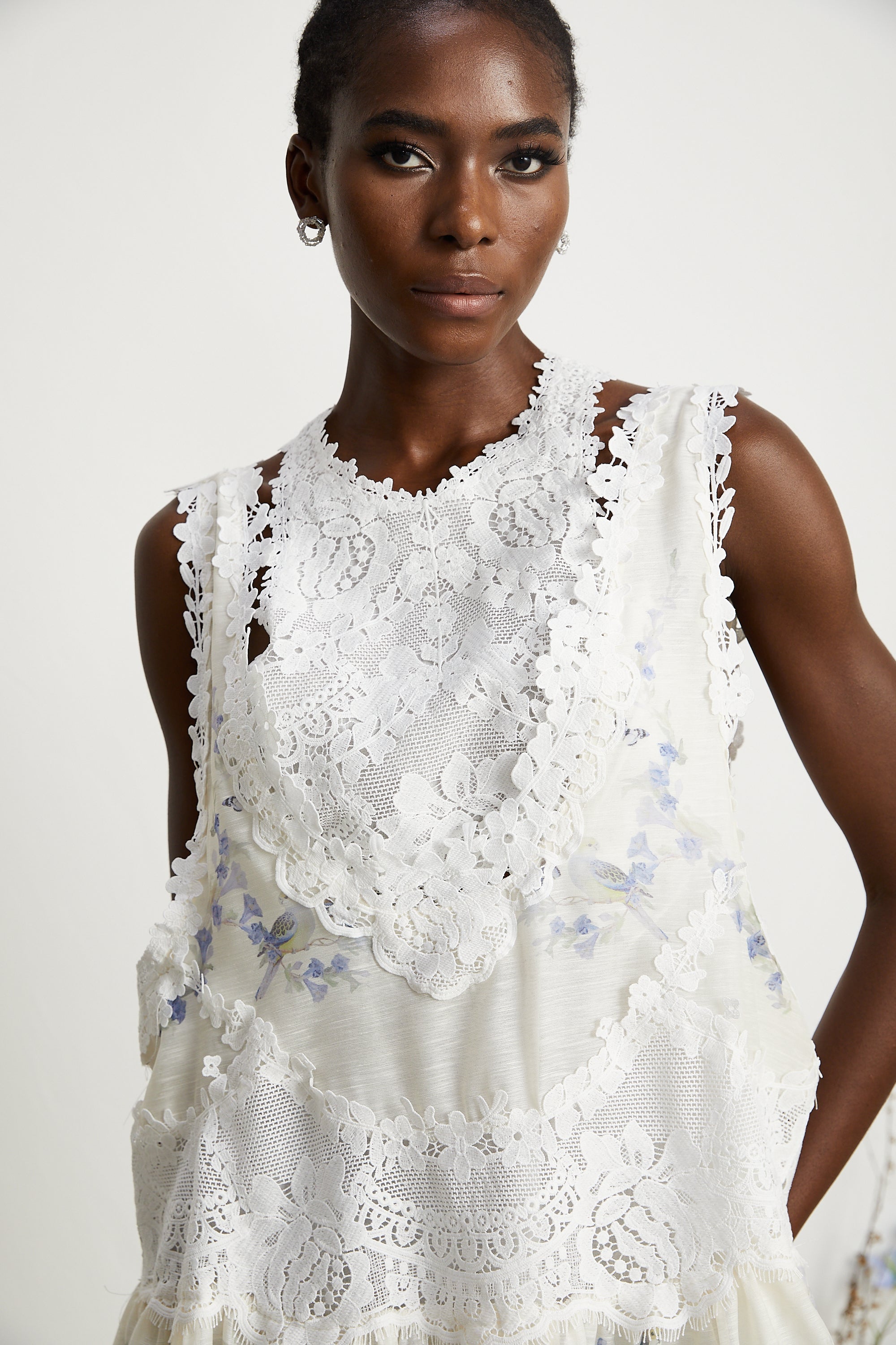 Dionne lace patch mini dress