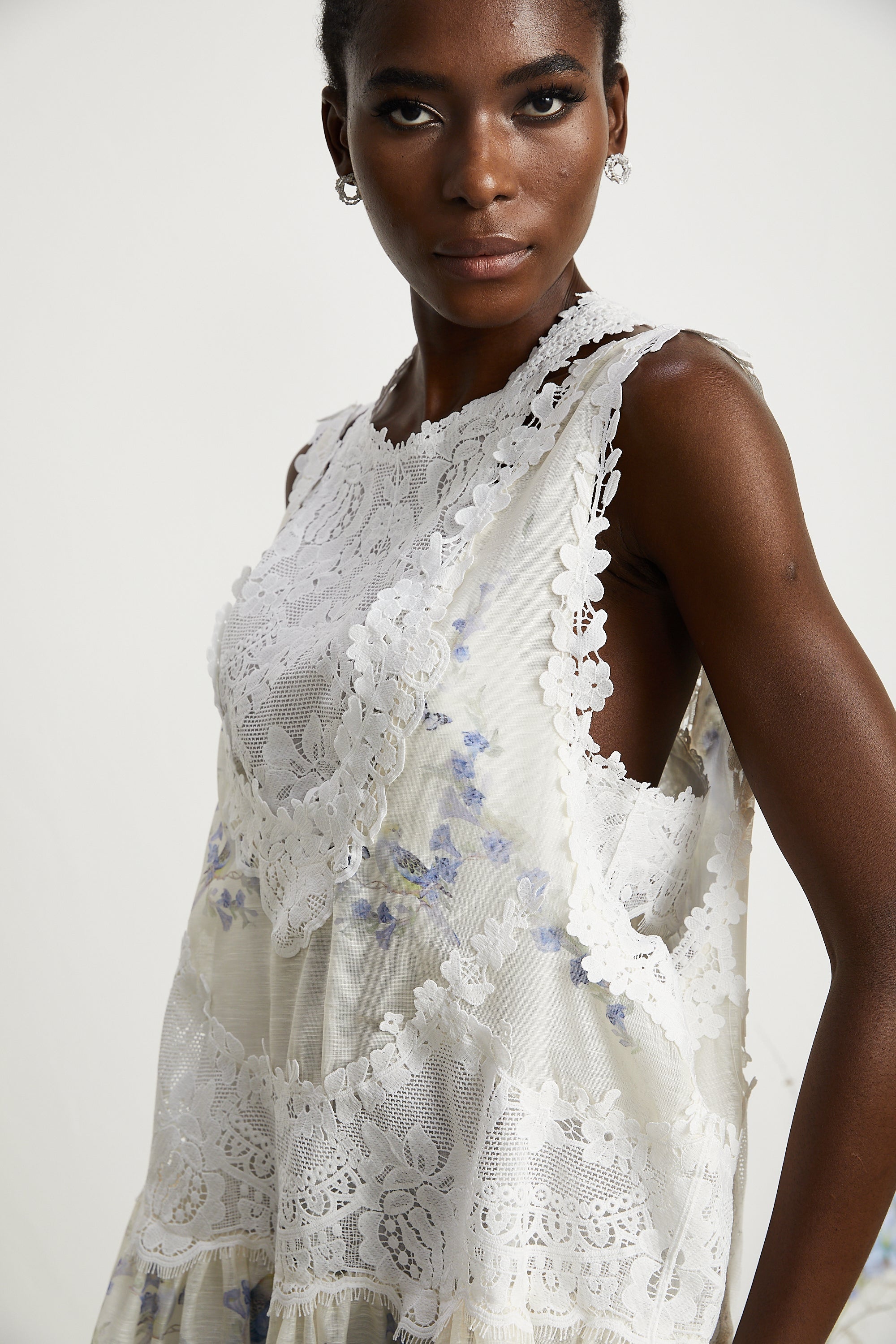 Dionne lace patch mini dress