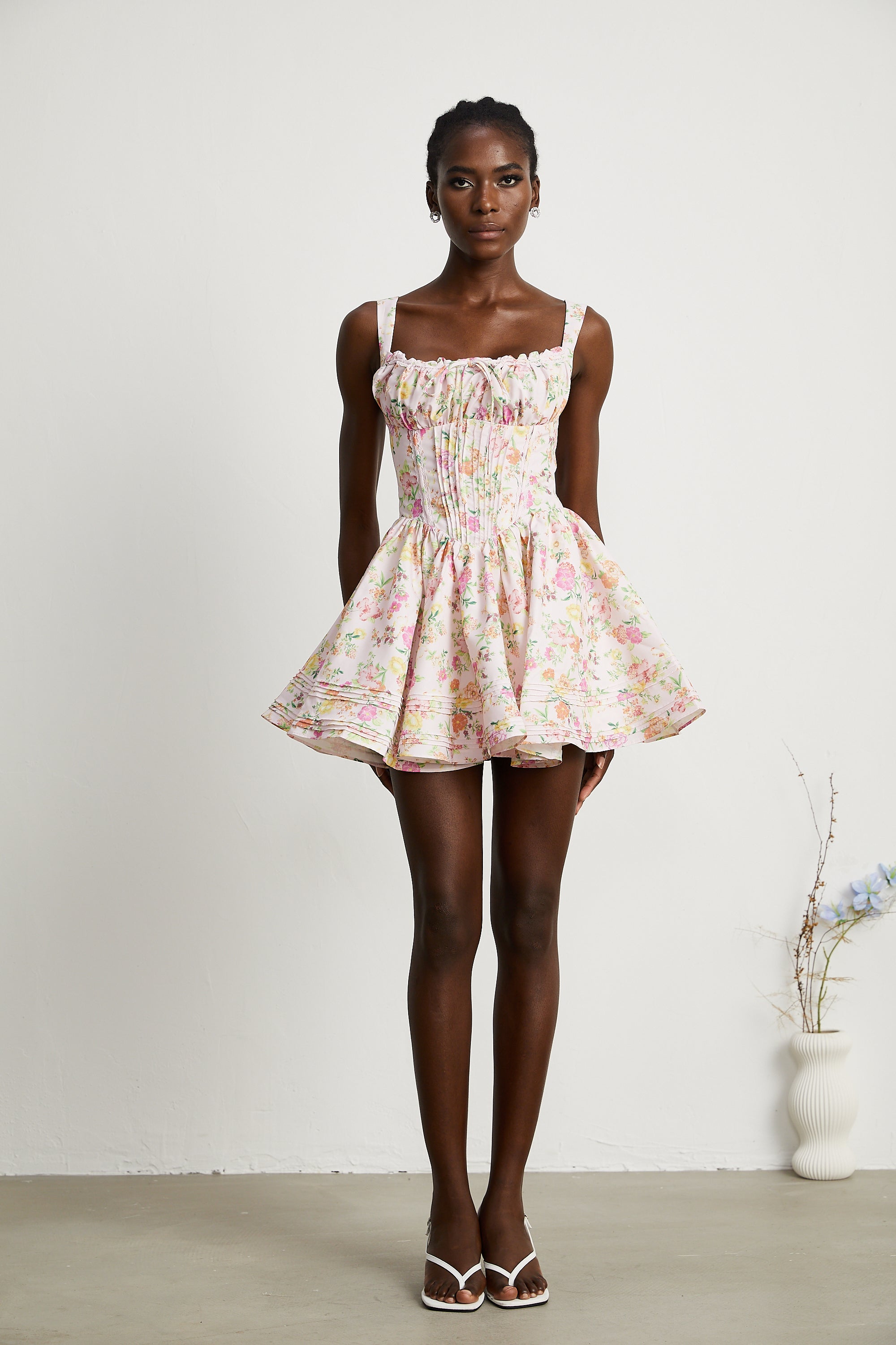 Kara floral-print cotton mini dress (Final Sale)