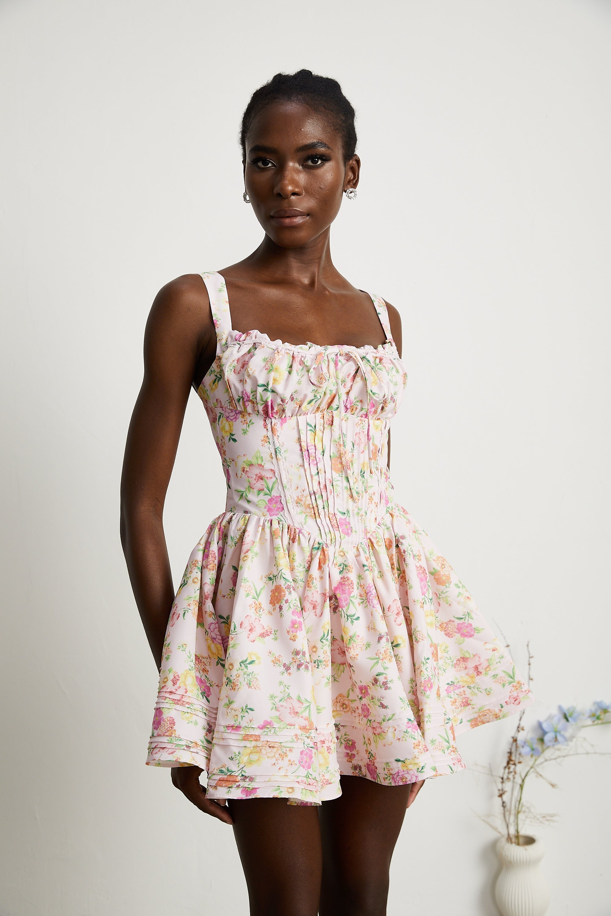 Kara floral-print cotton mini dress (Final Sale)