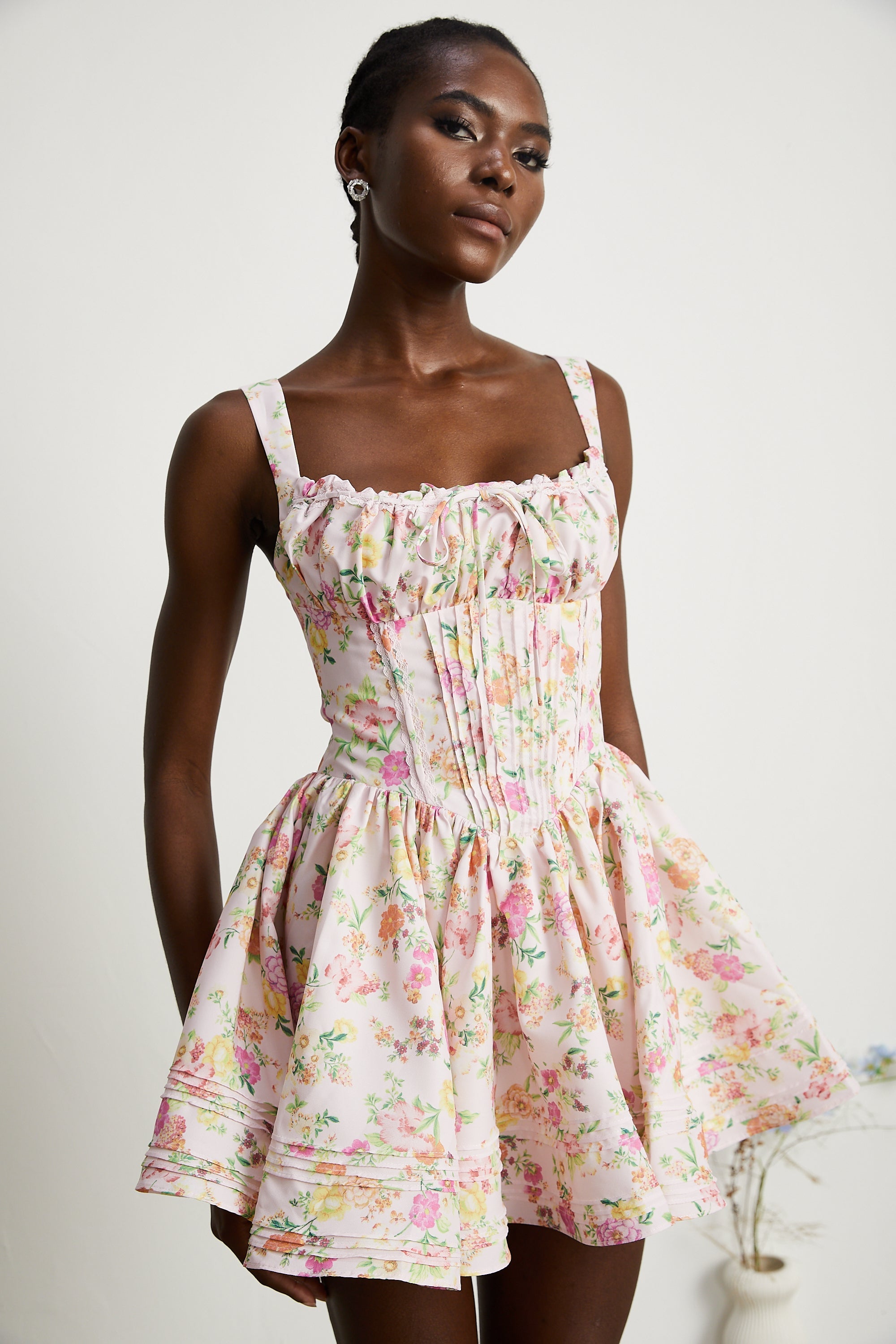 Kara floral-print cotton mini dress (Final Sale)