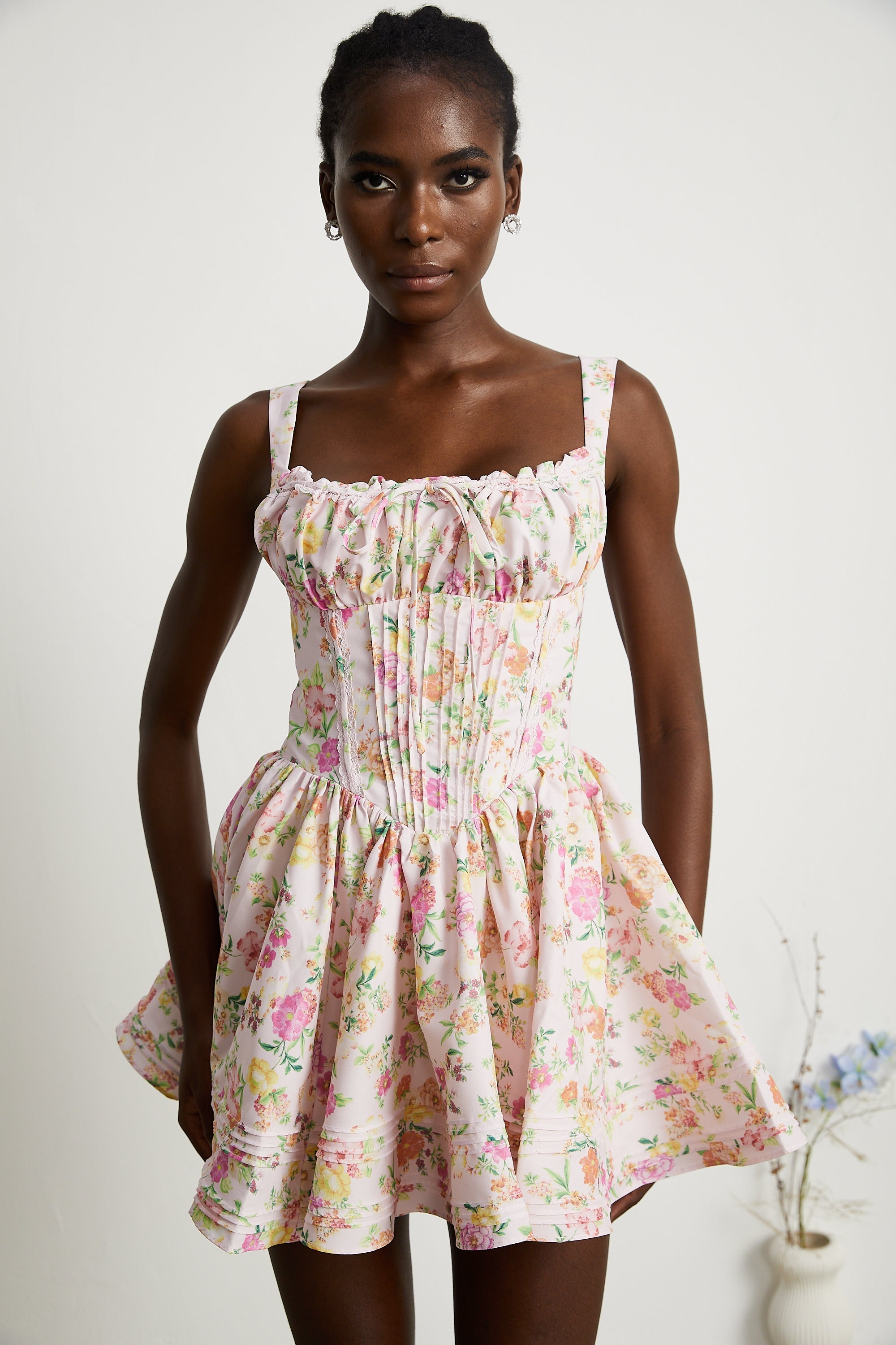Kara floral-print cotton mini dress (Final Sale)