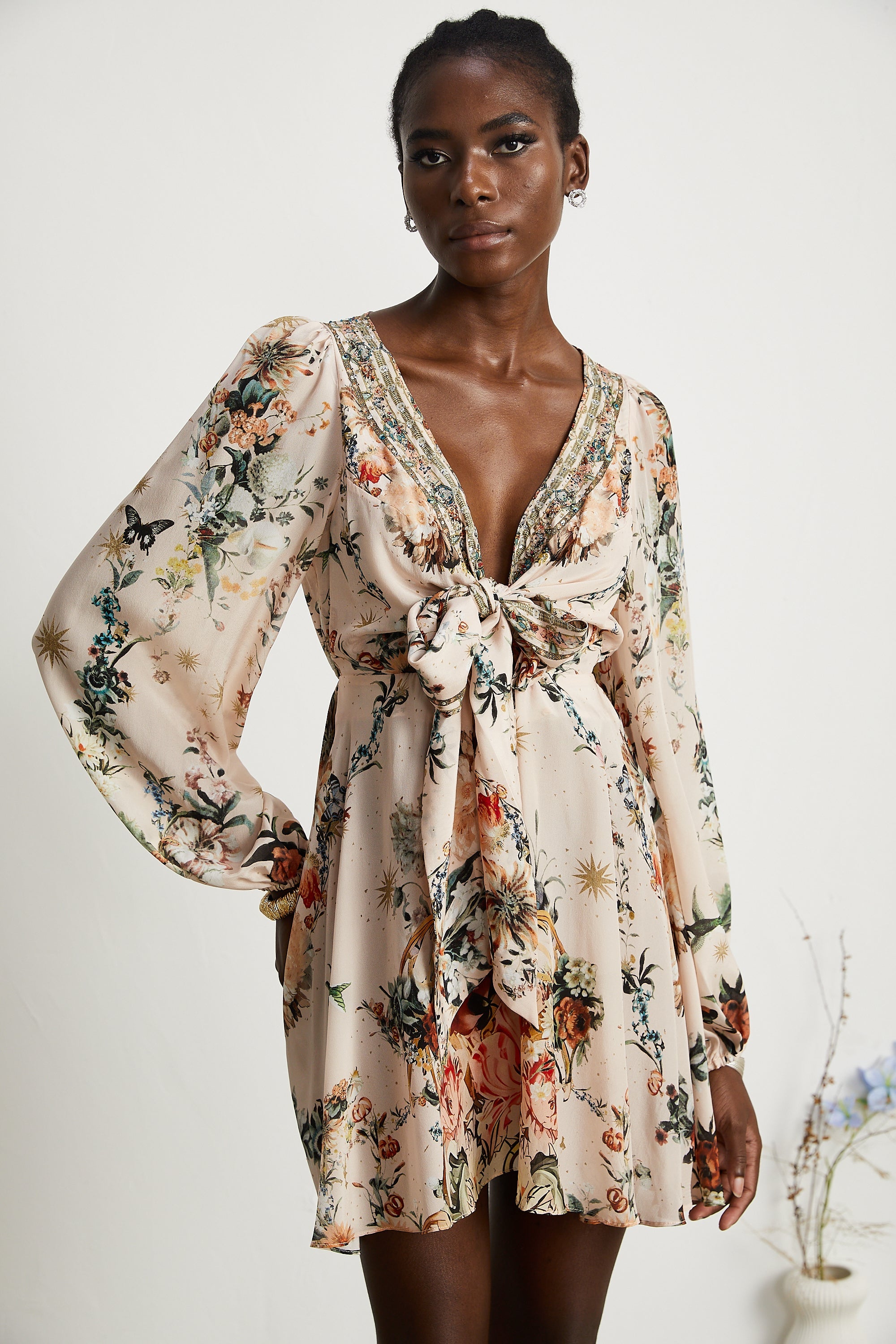 Emilia short wrap tie dress (Final Sale-US Only)