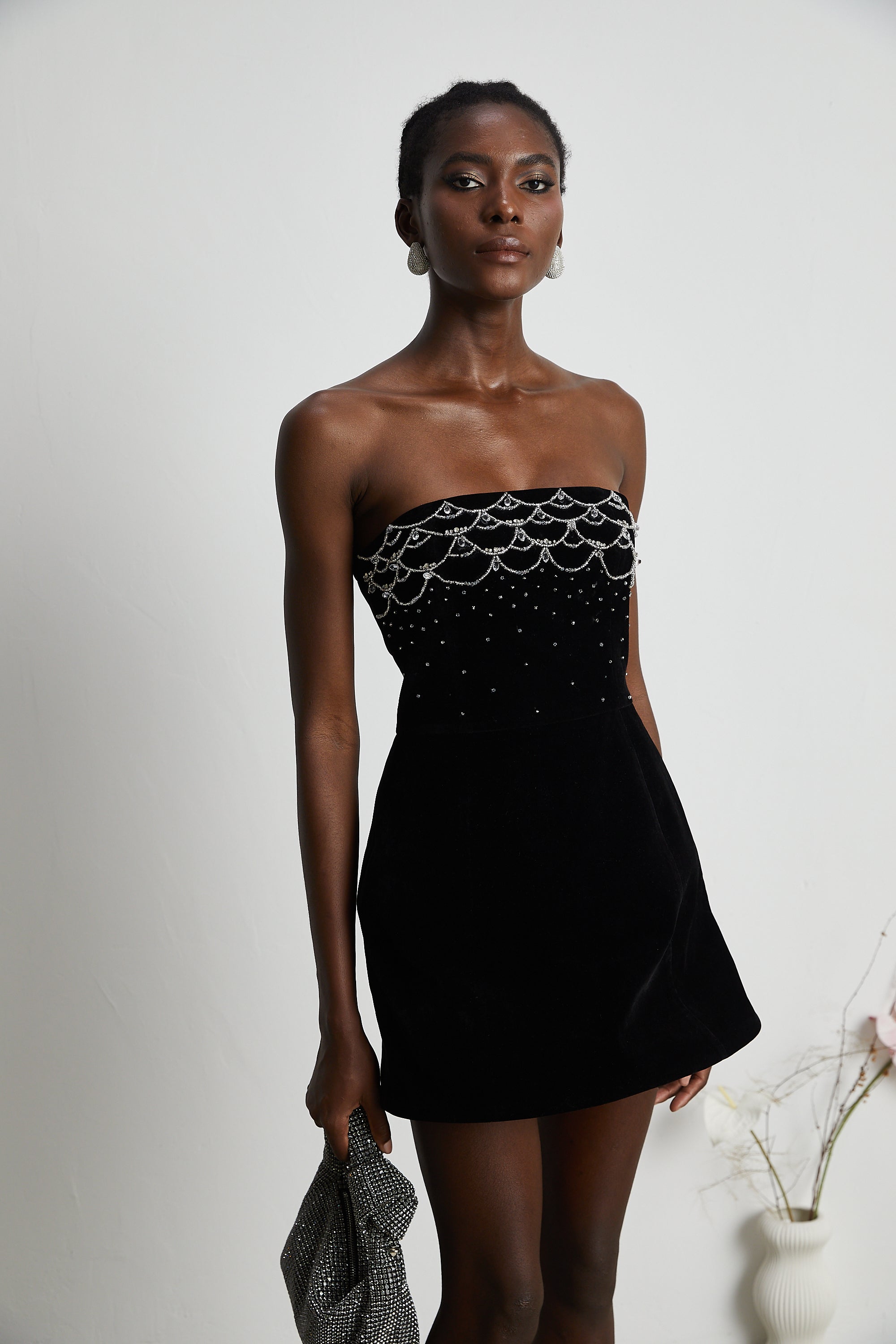 Sandrine crystal-embellished velvet mini dress (Final Sale-US Only)