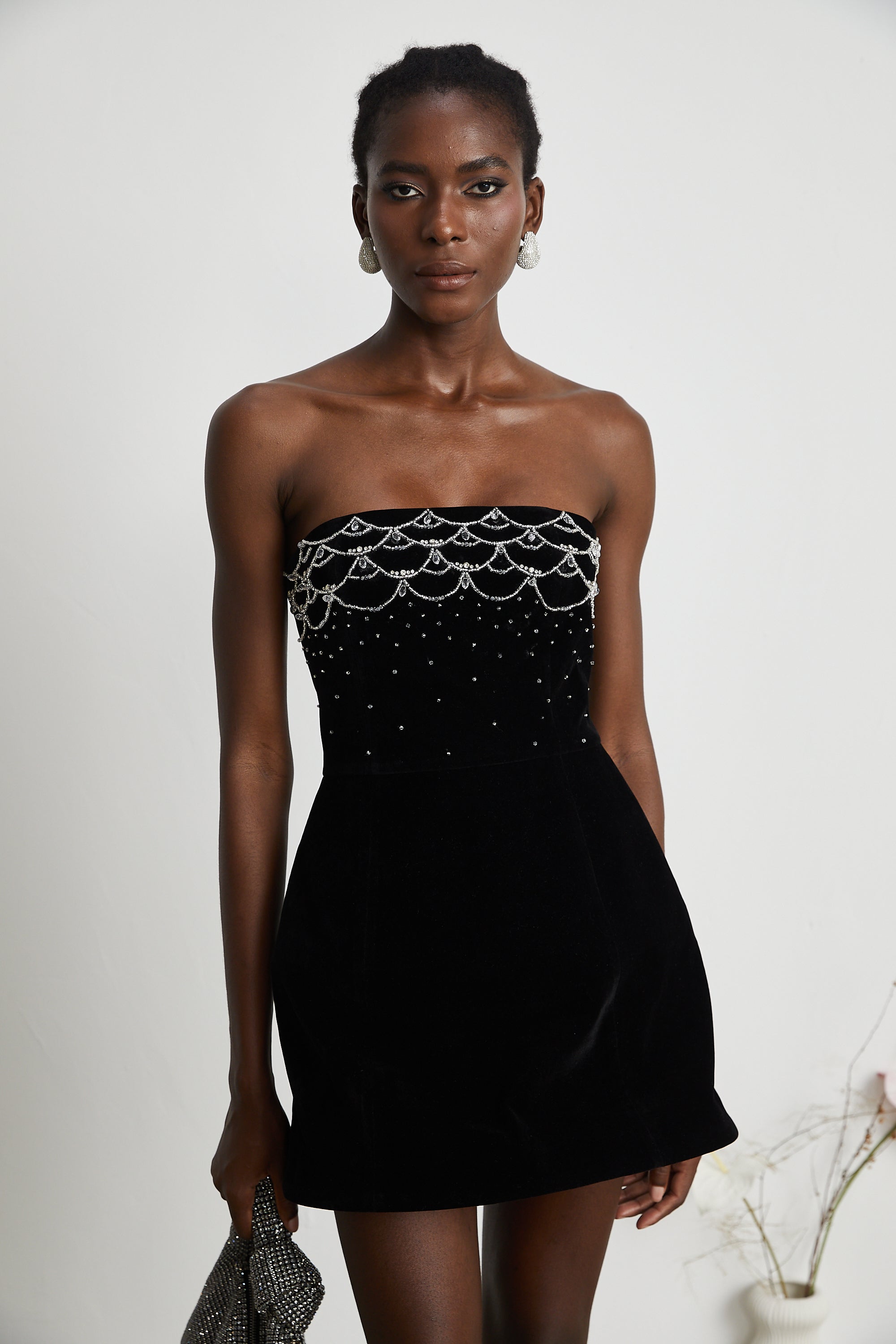 Sandrine crystal-embellished velvet mini dress (Final Sale-US Only)