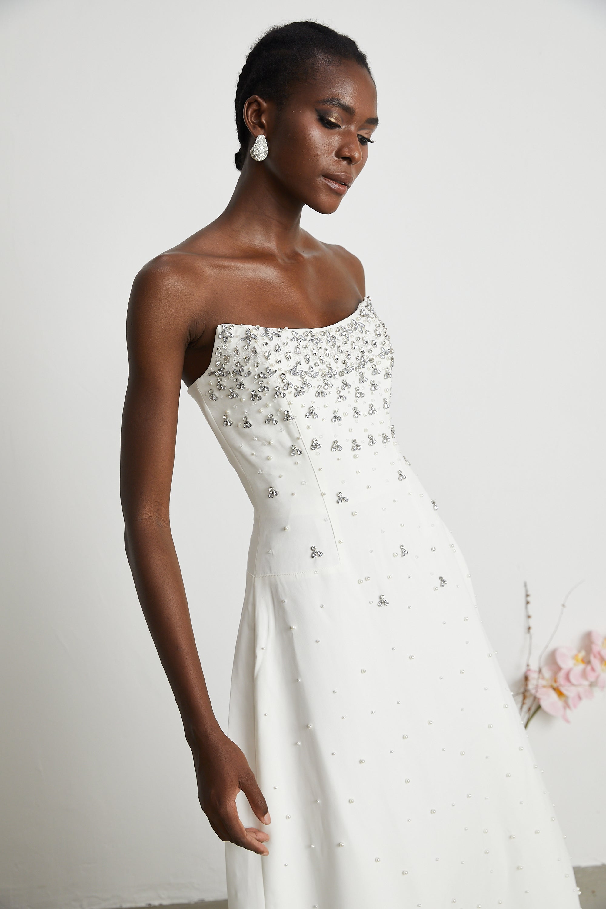 Melisande white embellished maxi dress (US Only)