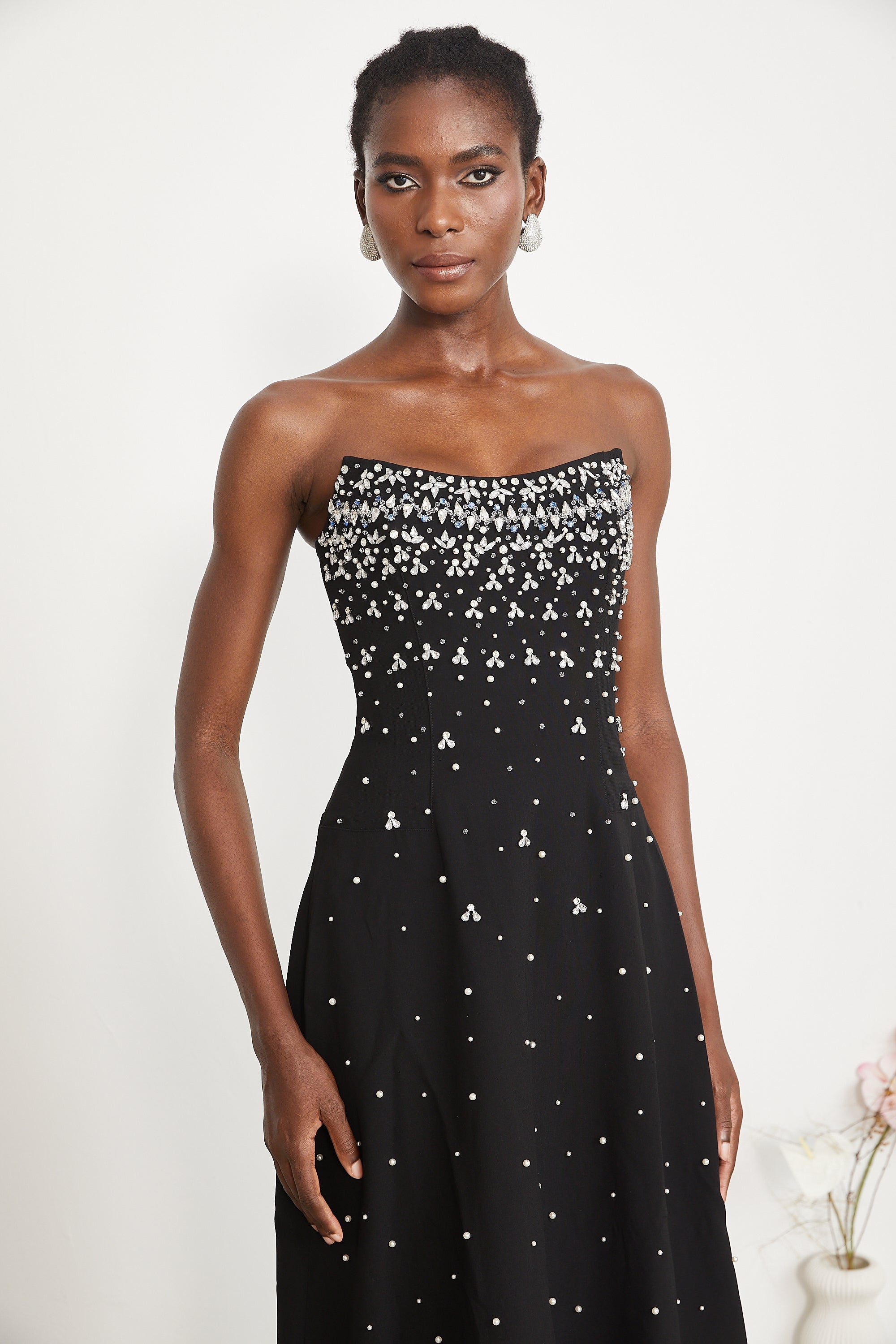 Melisande black embellished maxi dress