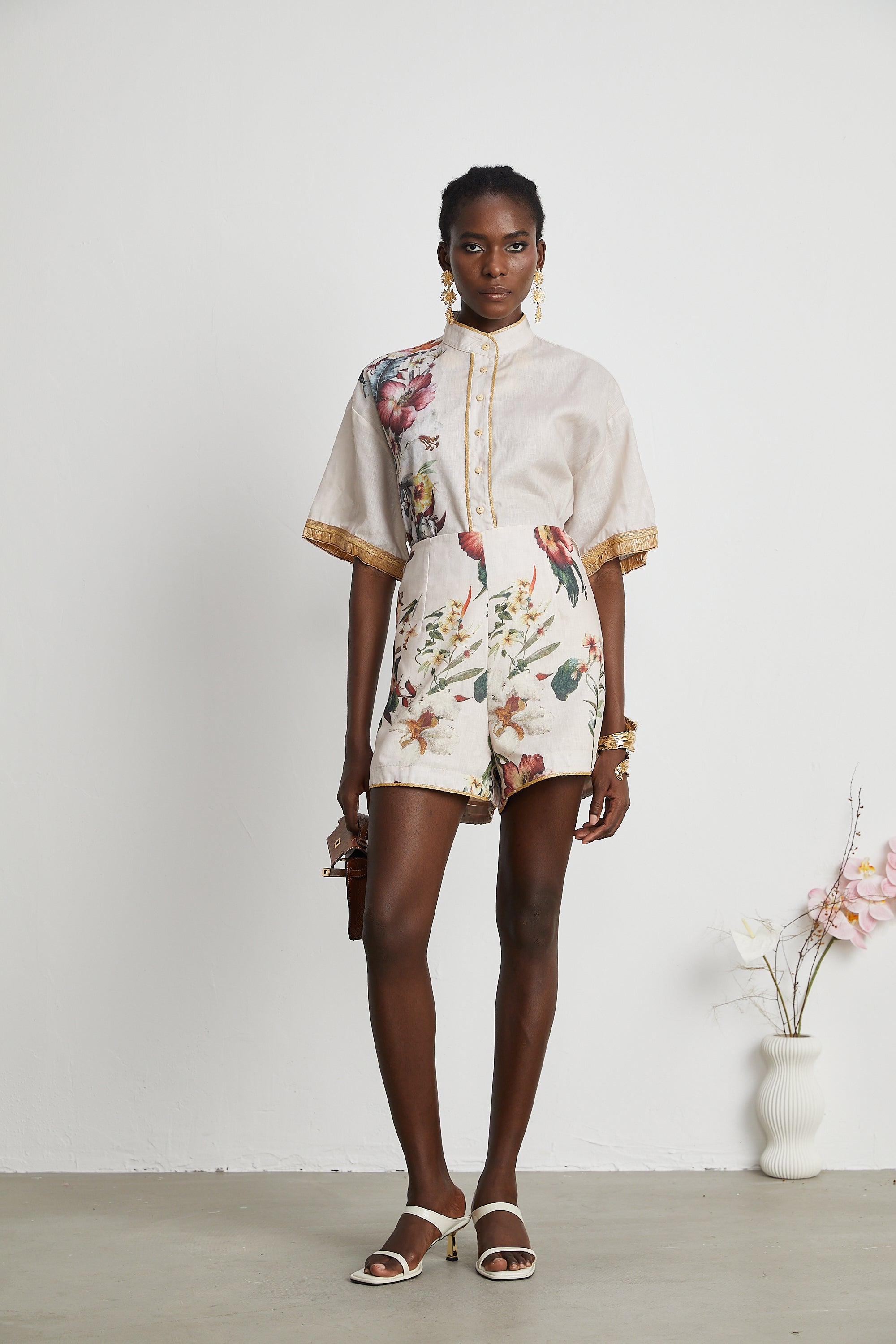 Joséphine floral-print shirt & short matching set (US Only)