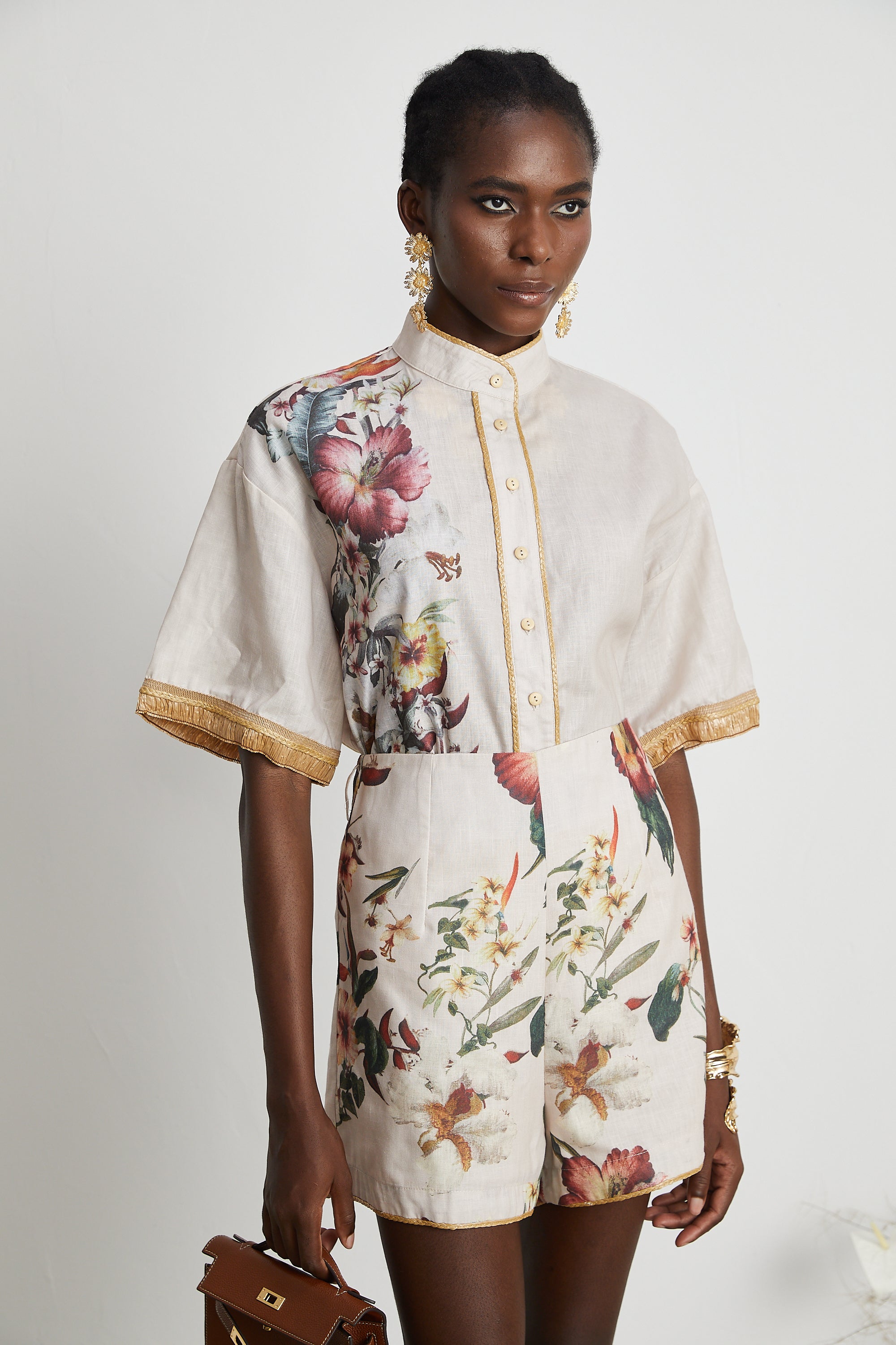 Joséphine floral-print shirt & short matching set (US Only)