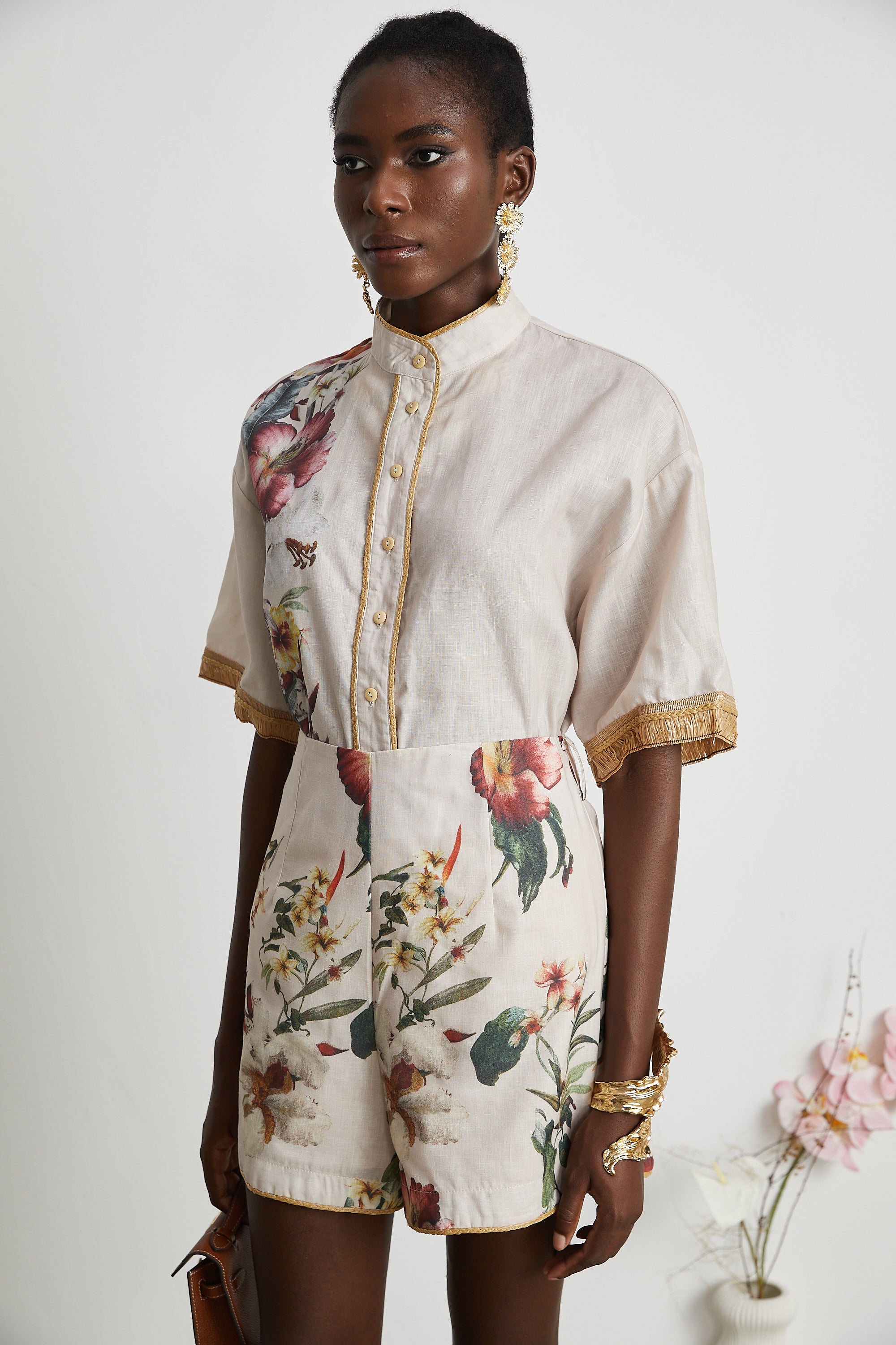 Joséphine floral-print shirt & short matching set (US Only)