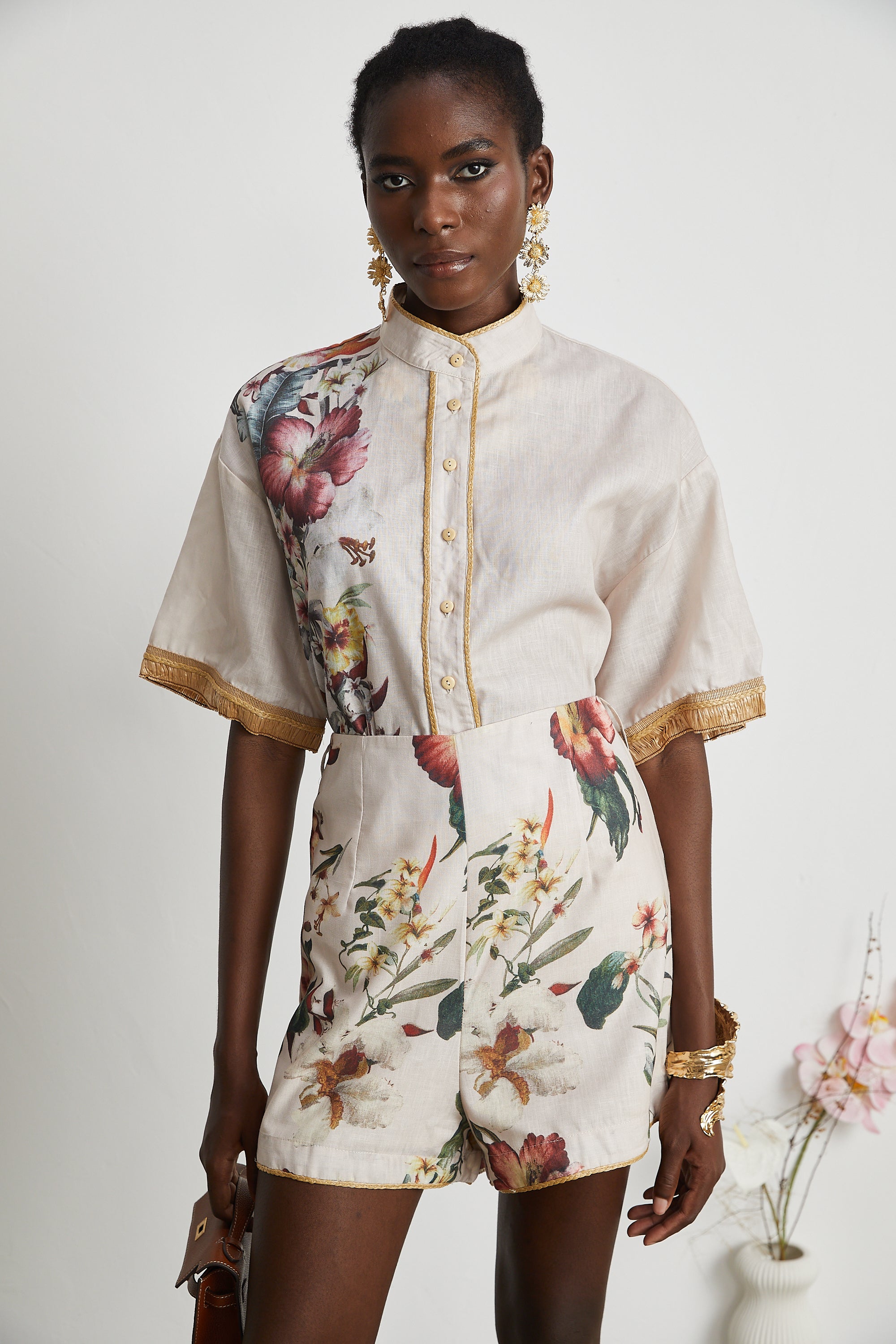 Joséphine floral-print shirt & short matching set (US Only)