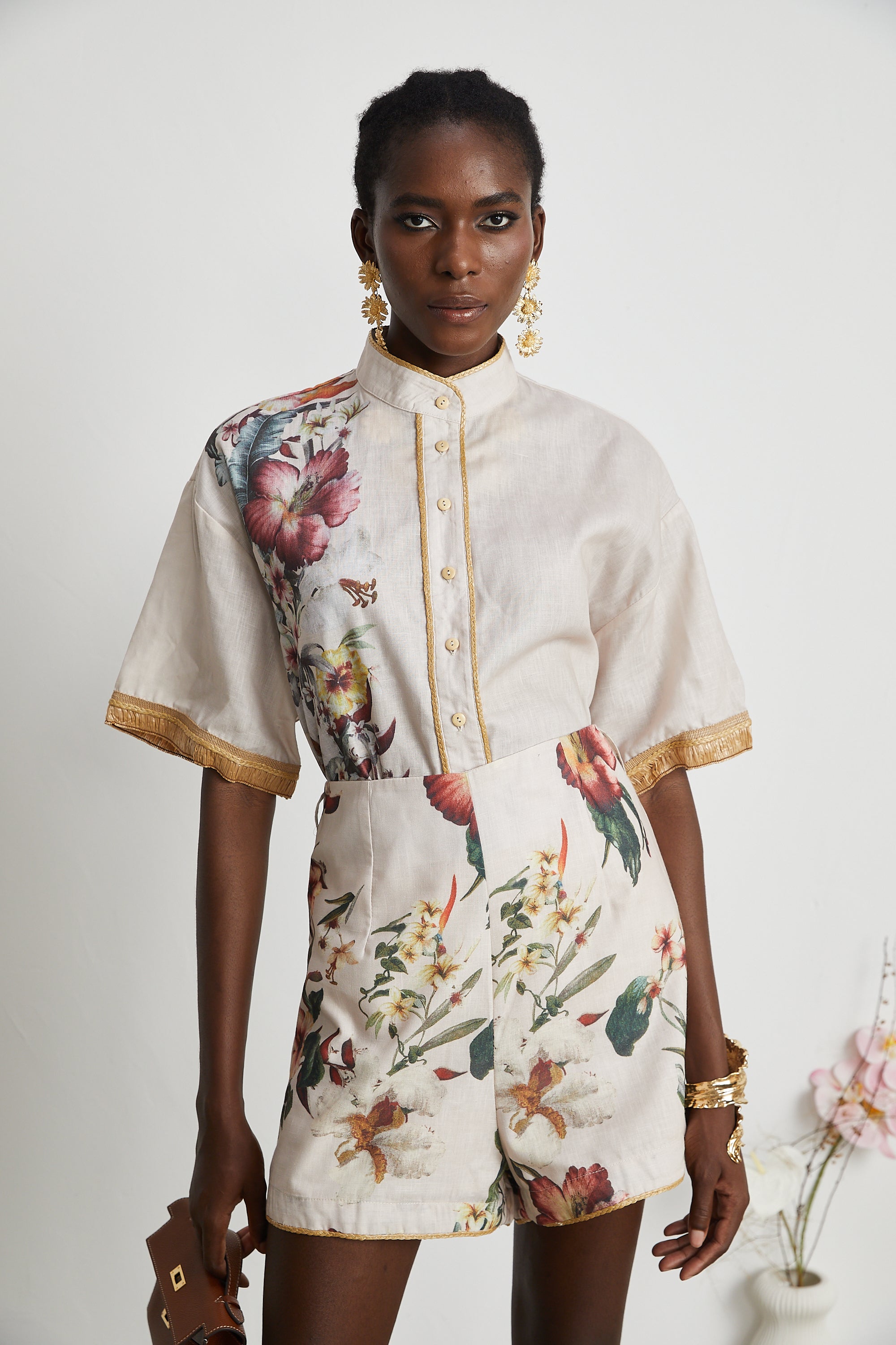 Joséphine floral-print shirt & short matching set (US Only)
