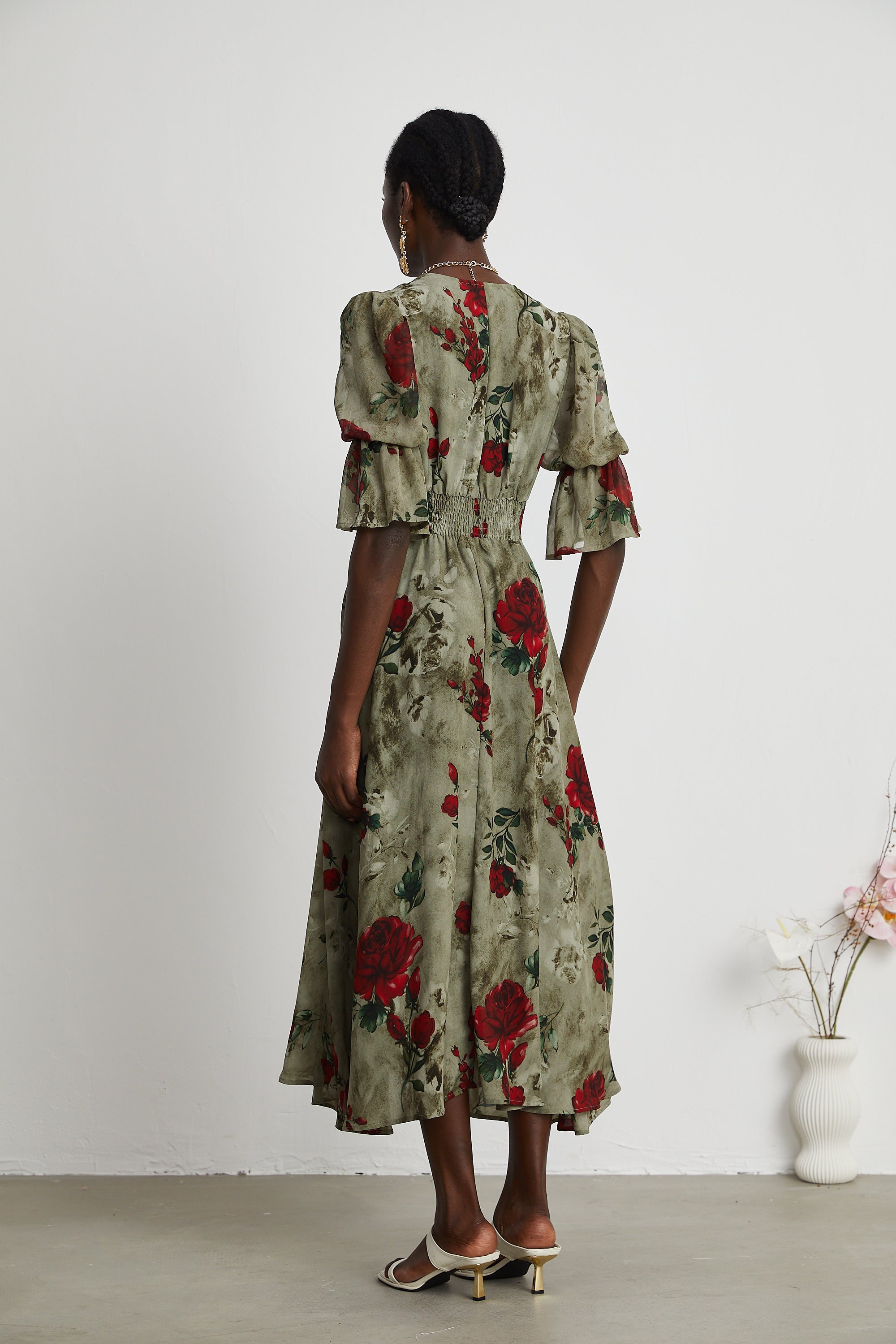 Mélisande floral-print V-neck midi dress (Final Sale-US Only)