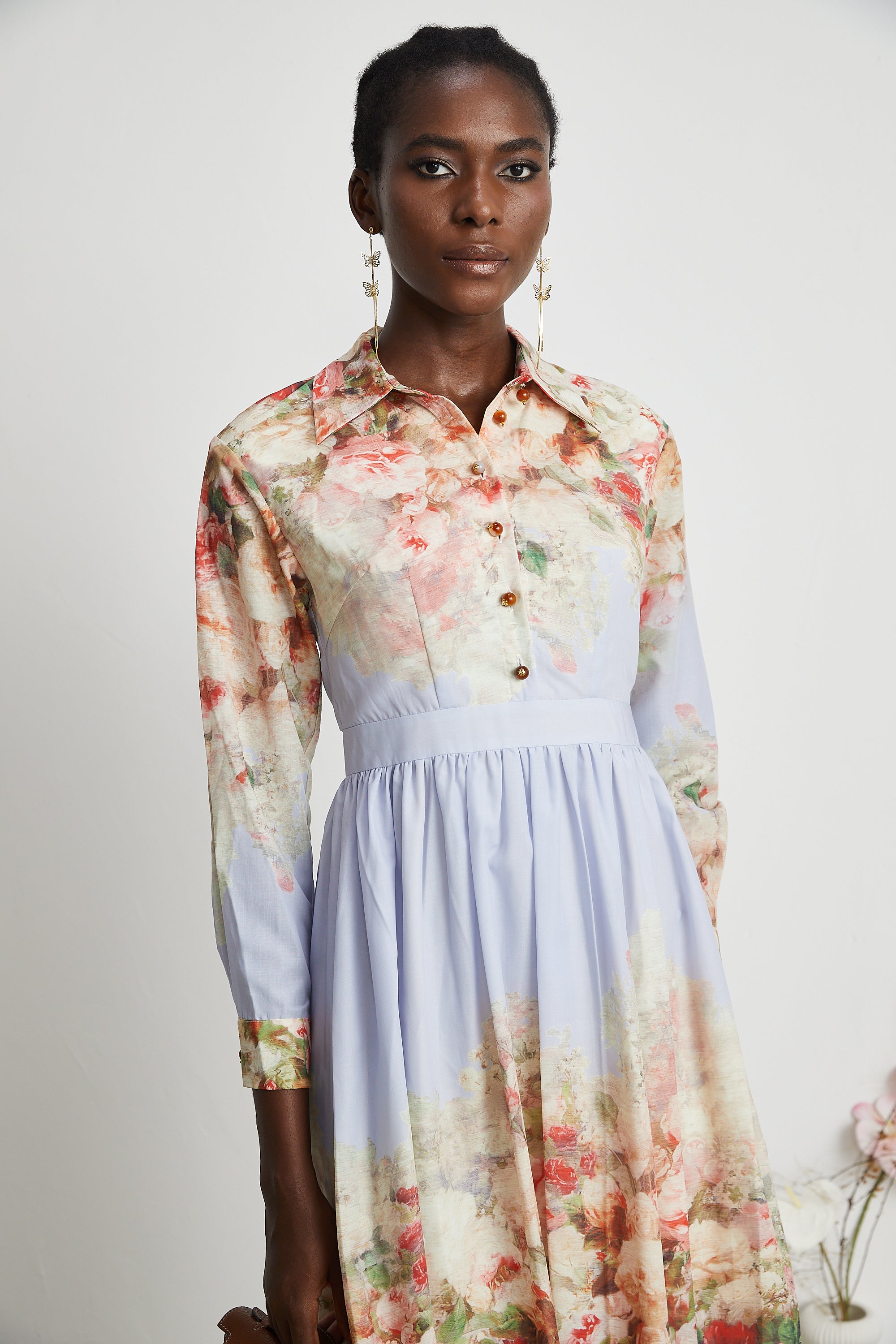 Sylvie floral-print pleated midi dress
