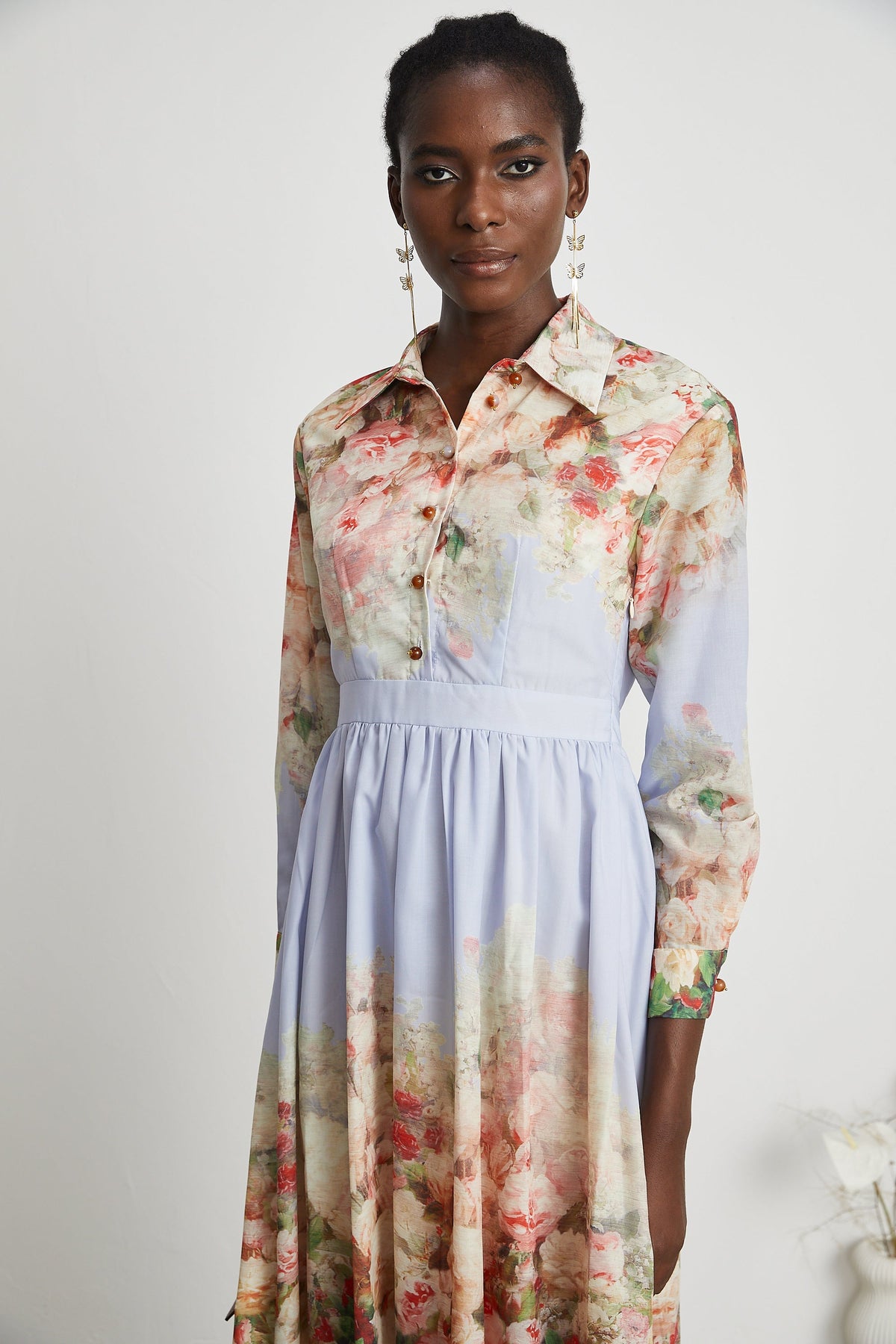 Sylvie floral-print pleated midi dress