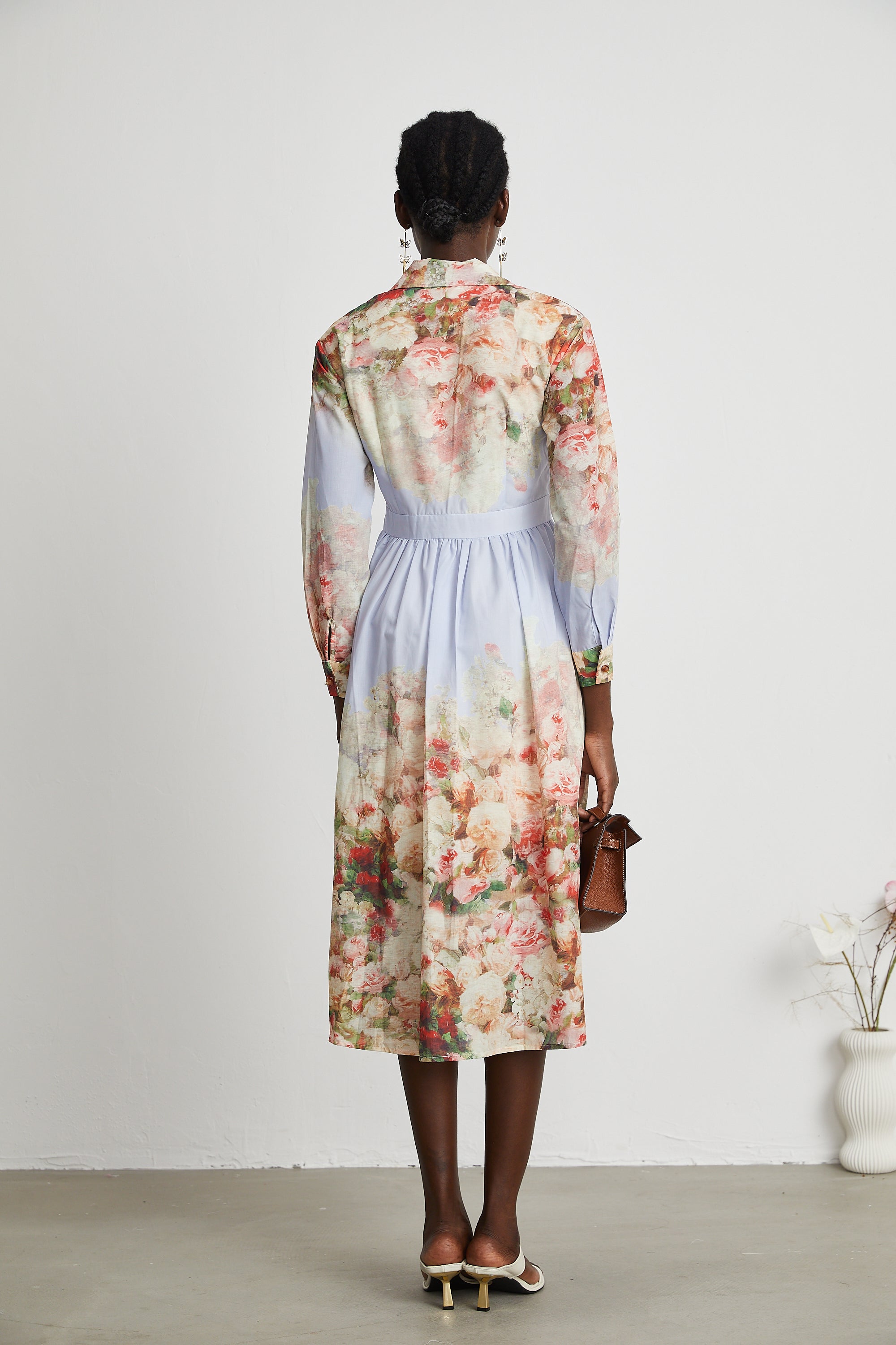Sylvie floral-print pleated midi dress