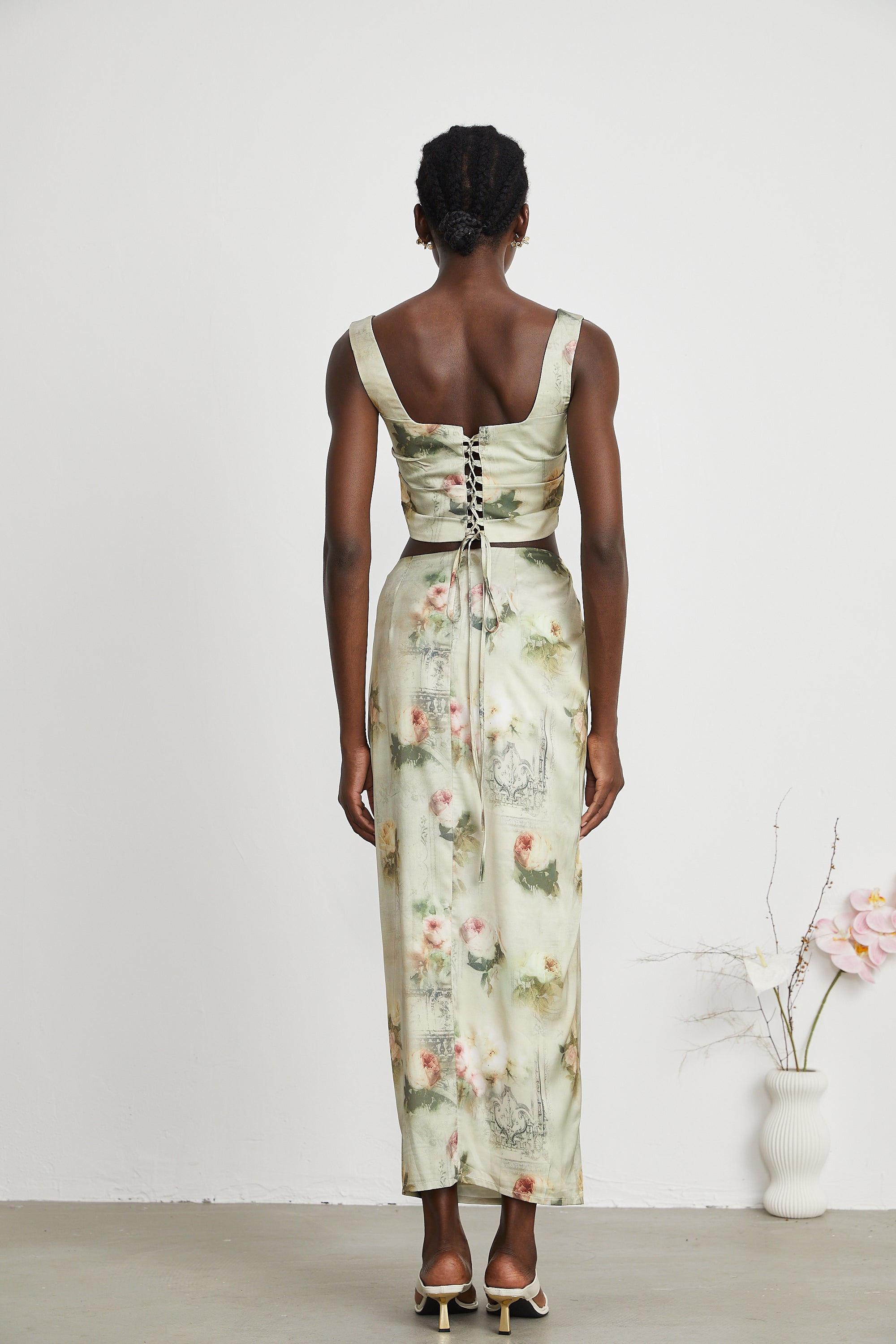 Viviane floral-print top & skirt matching set (Final Sale-US Only)