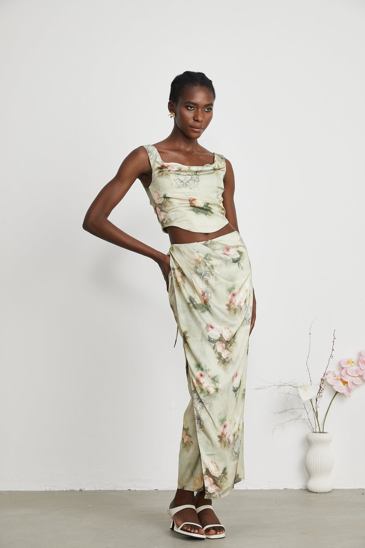 Viviane floral-print top & skirt matching set (Final Sale-US Only)