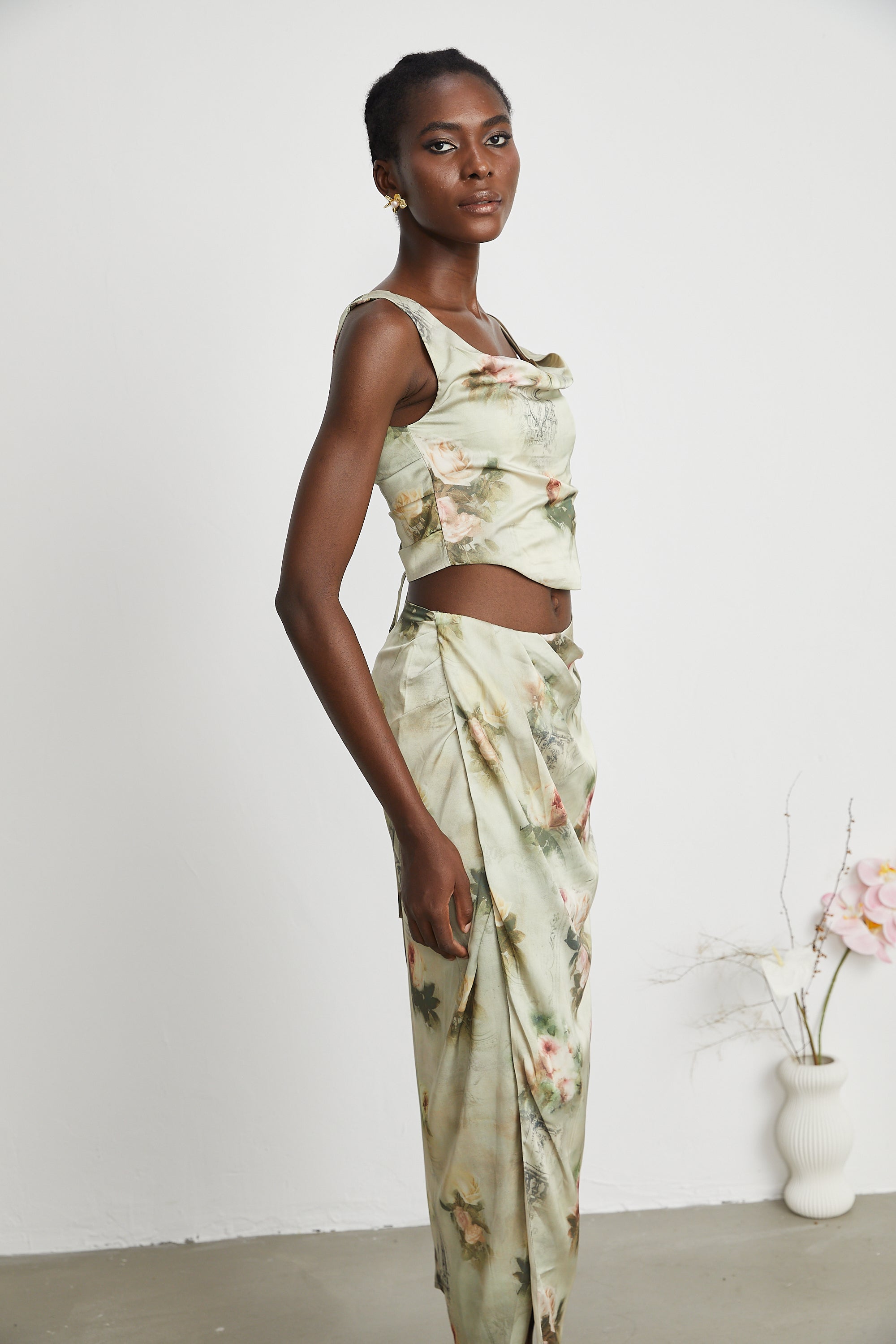 Viviane floral-print top & skirt matching set (Final Sale-US Only)