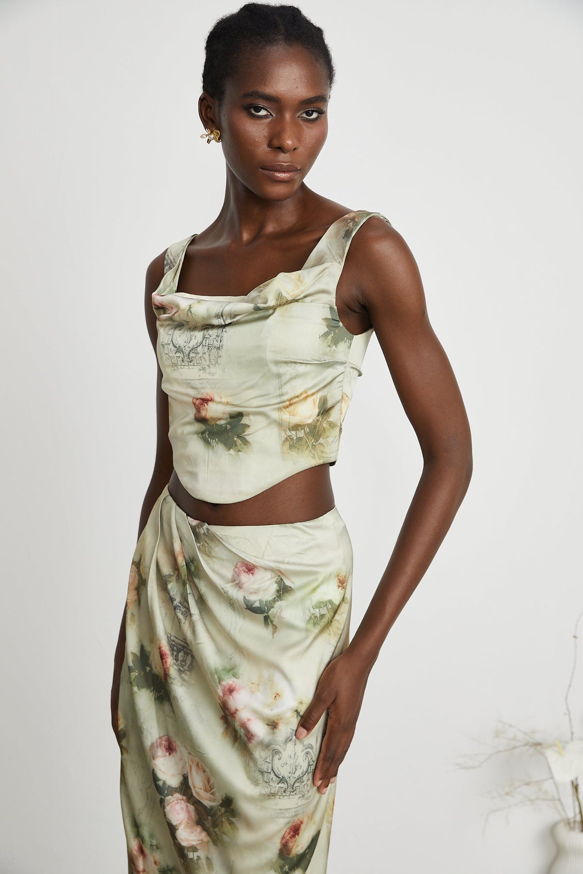 Viviane floral-print top & skirt matching set (Final Sale-US Only)