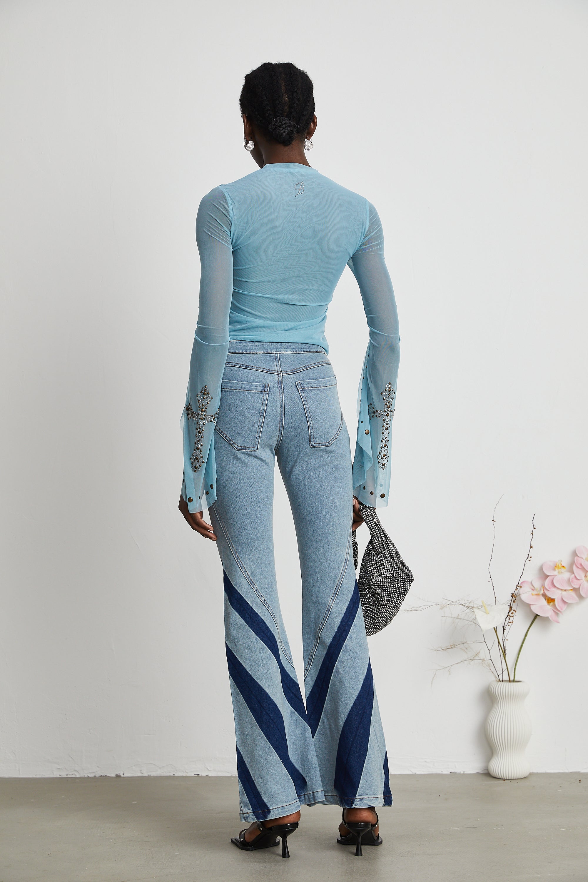 Émmanuelle semi-sheer stud-embellished top (Final Sale-US Only)