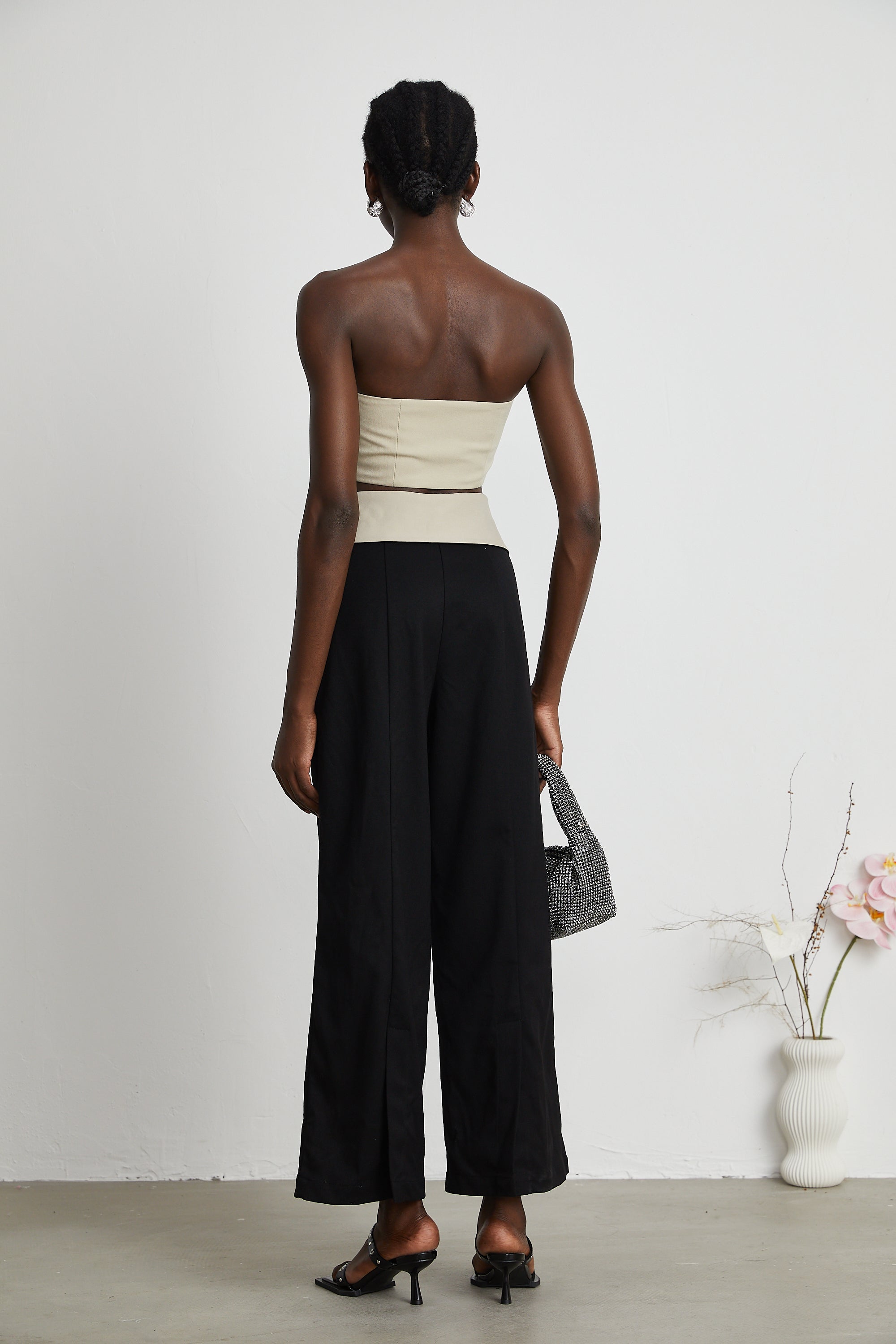 Naomi crop top & trousers matching set