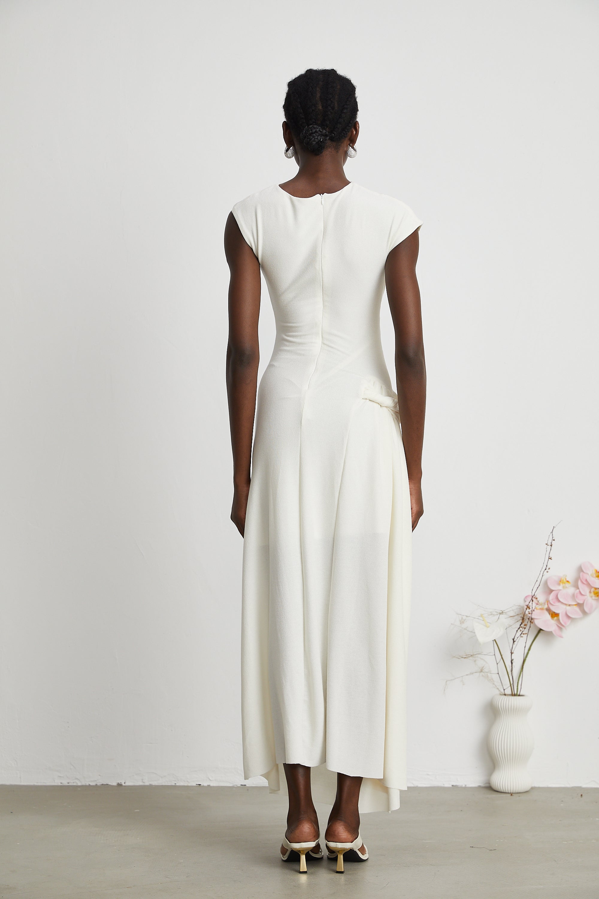Lanetta jersey-knit draped maxi dress