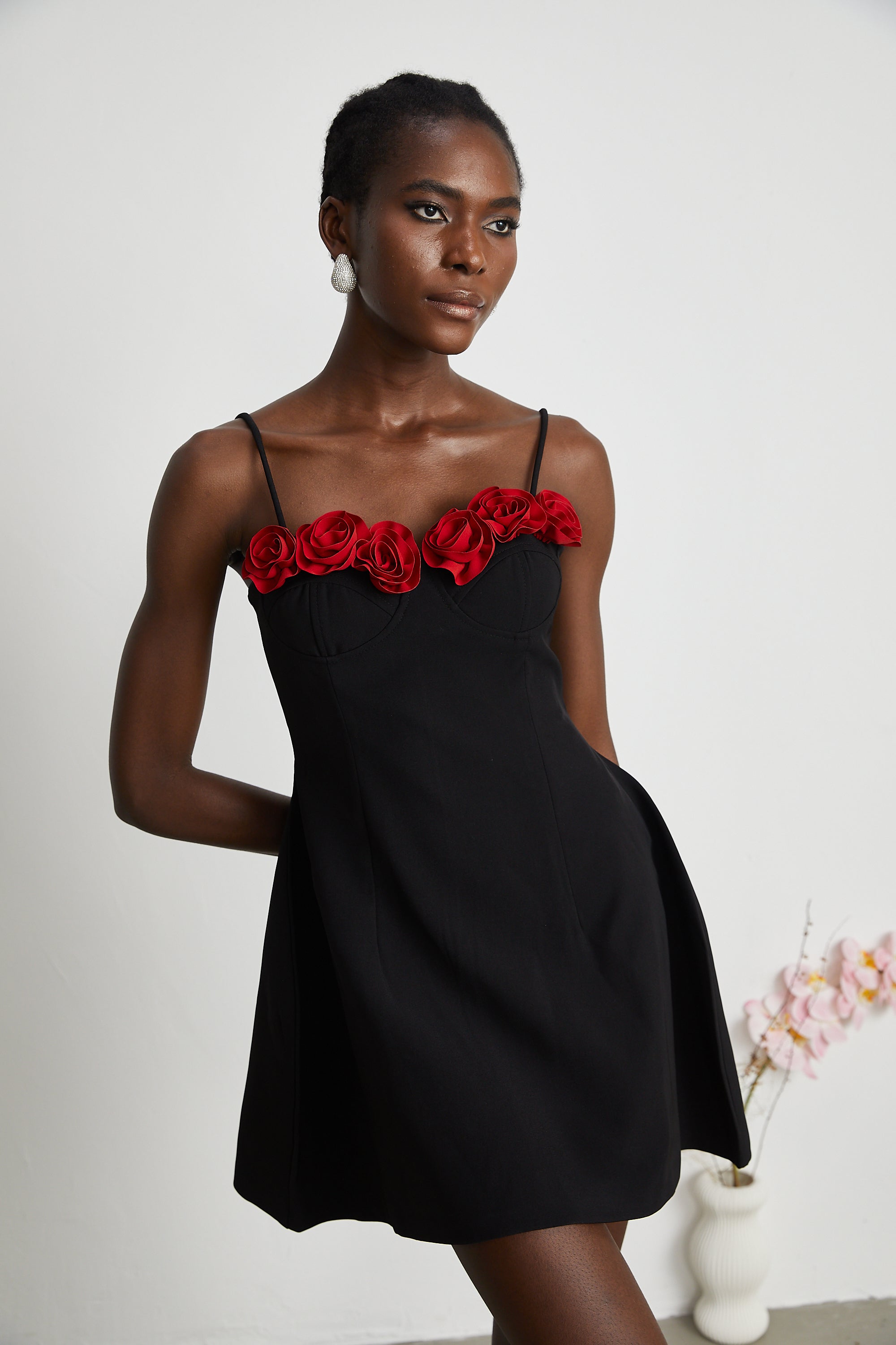 Pauline faux-flower mini dress (US Only)
