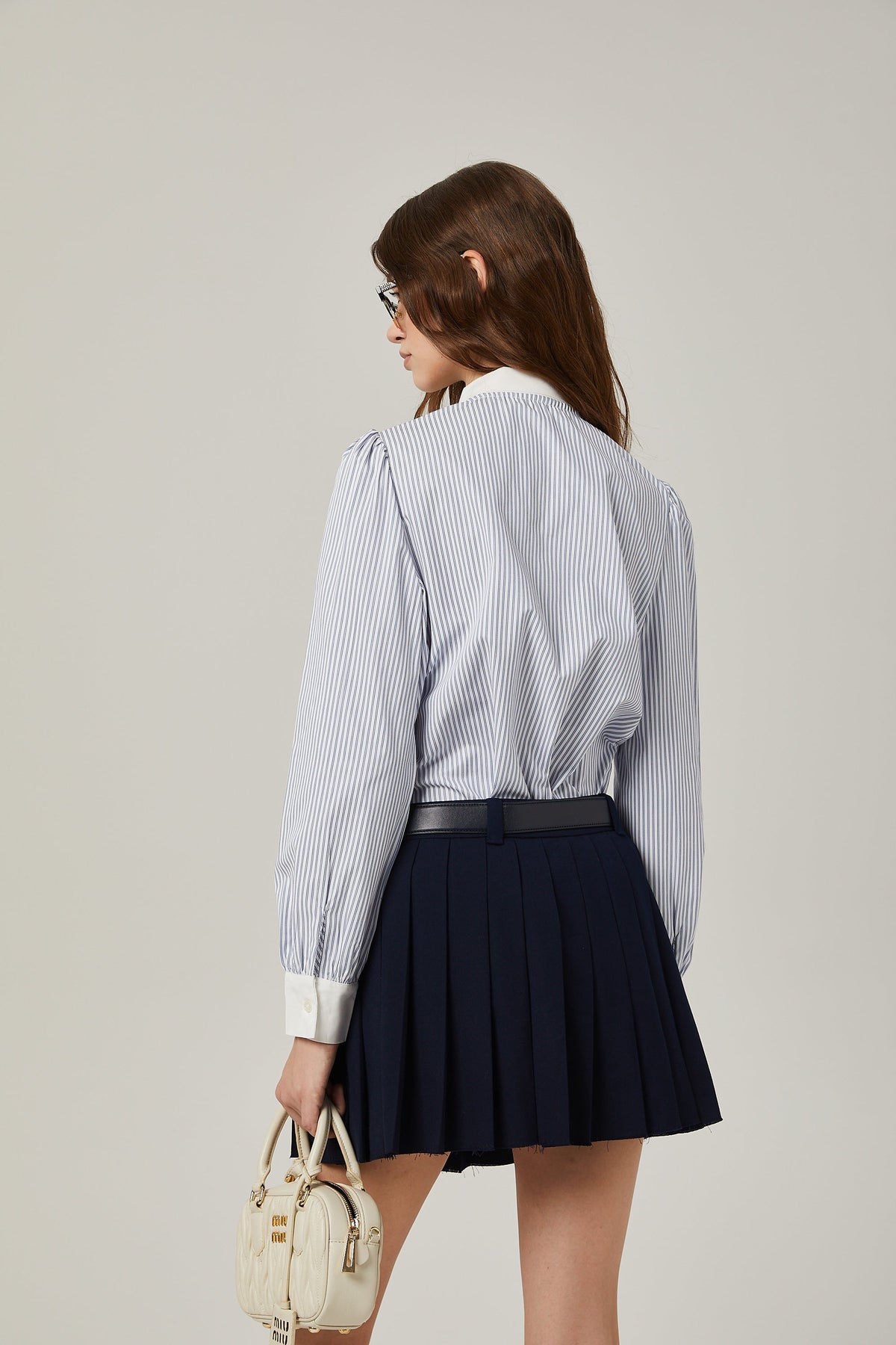 Mélisande embroidered a-line pleated skirt