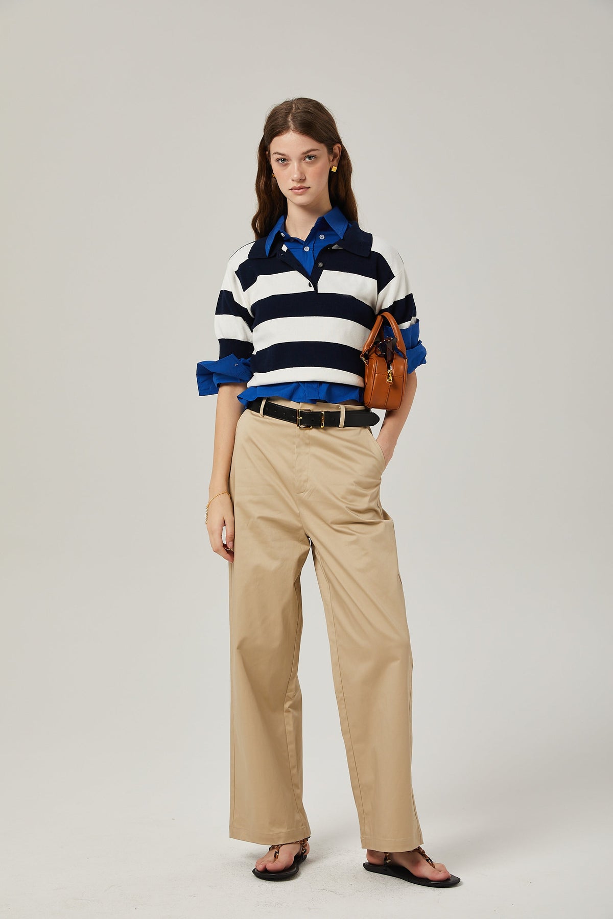 Adèle color-block striped shirt