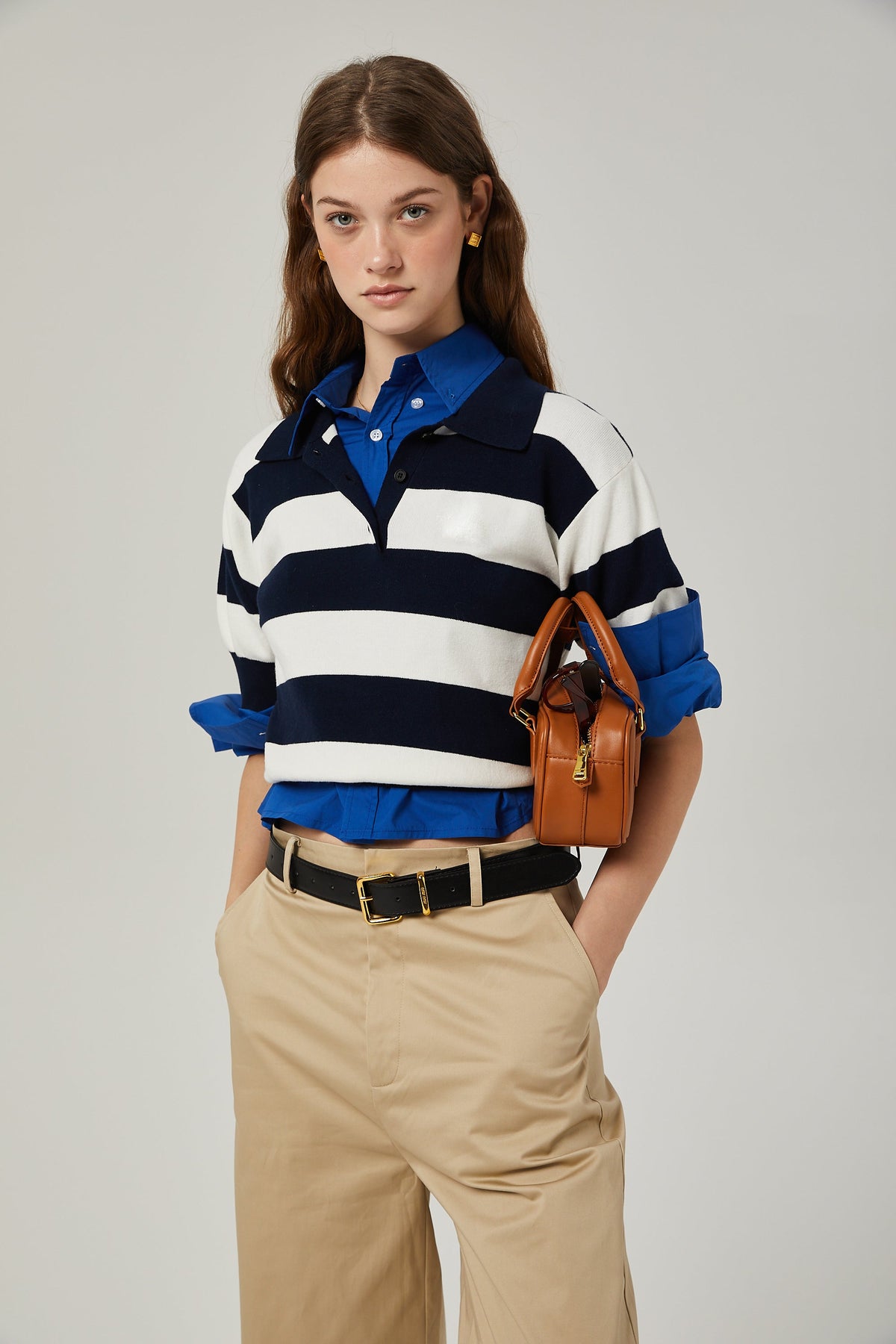 Adèle color-block striped shirt