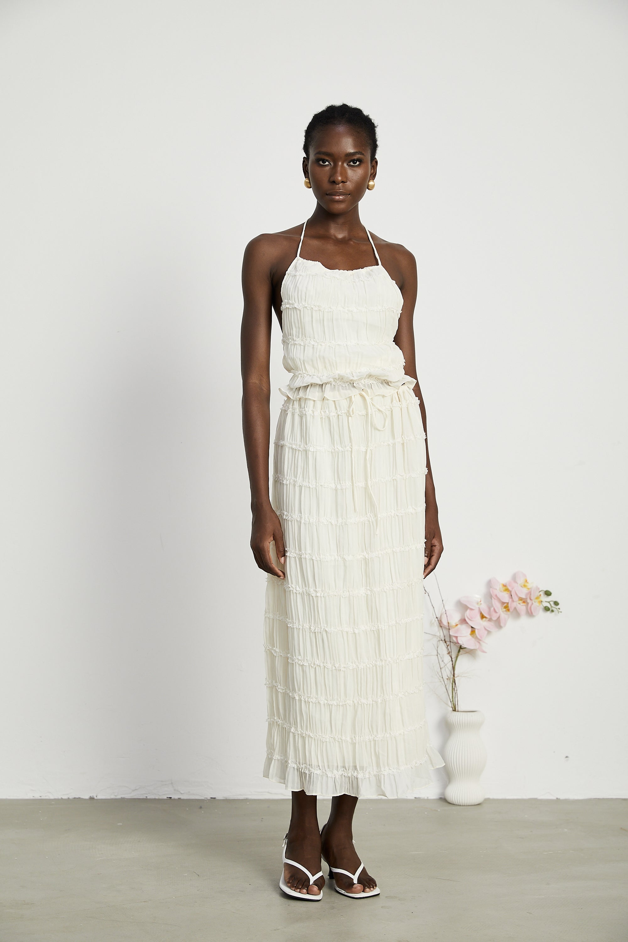 Alyssa pleated top & skirt matching set (Final Sale-US Only)