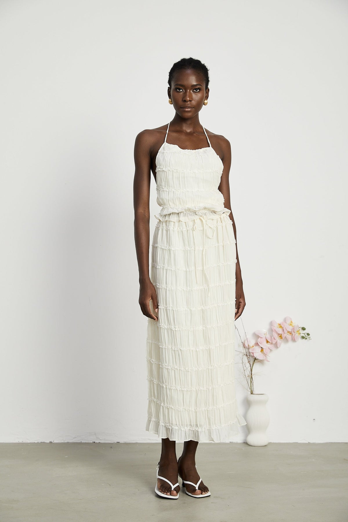 Alyssa pleated top & skirt matching set (Final Sale)