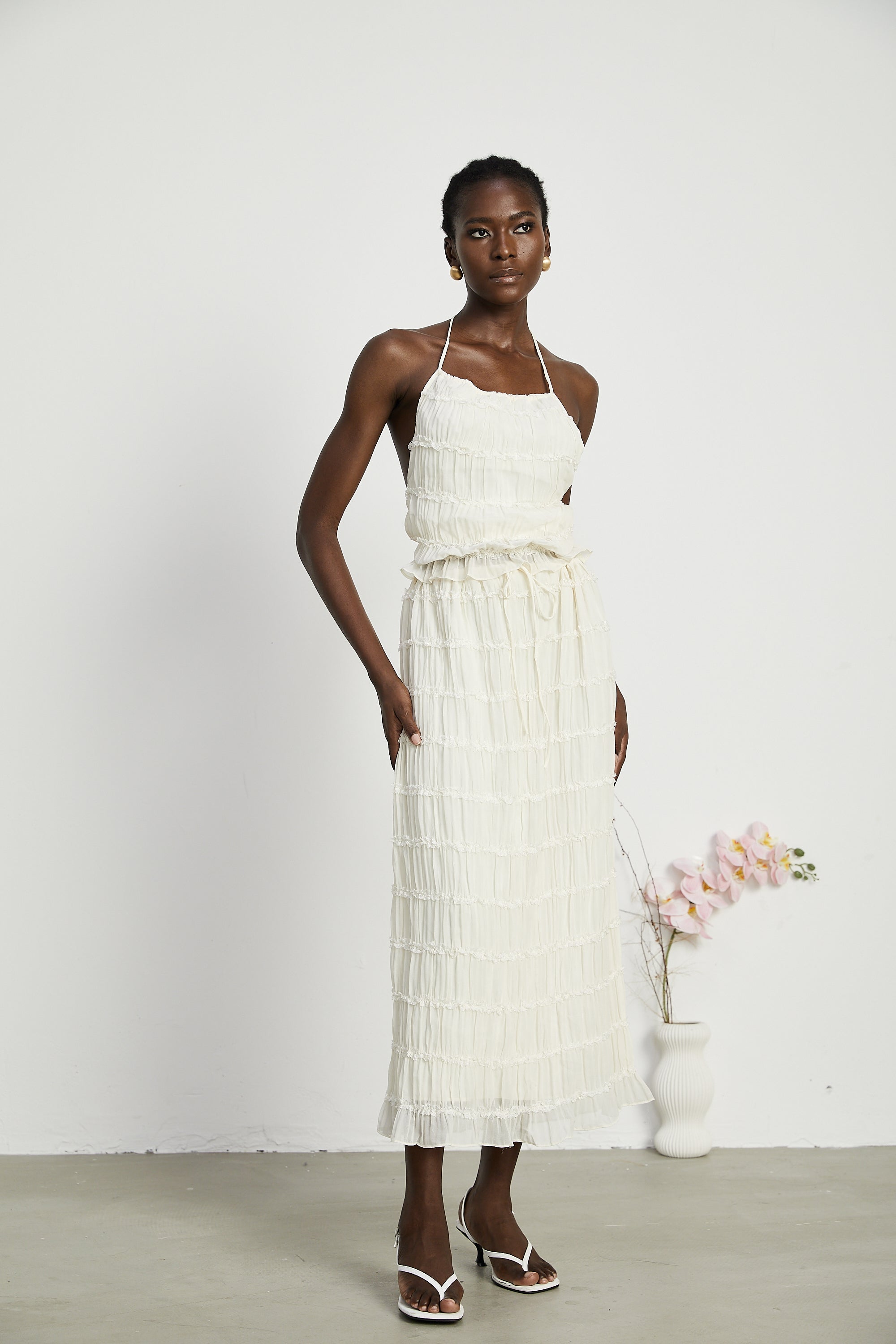 Alyssa pleated top & skirt matching set (Final Sale)