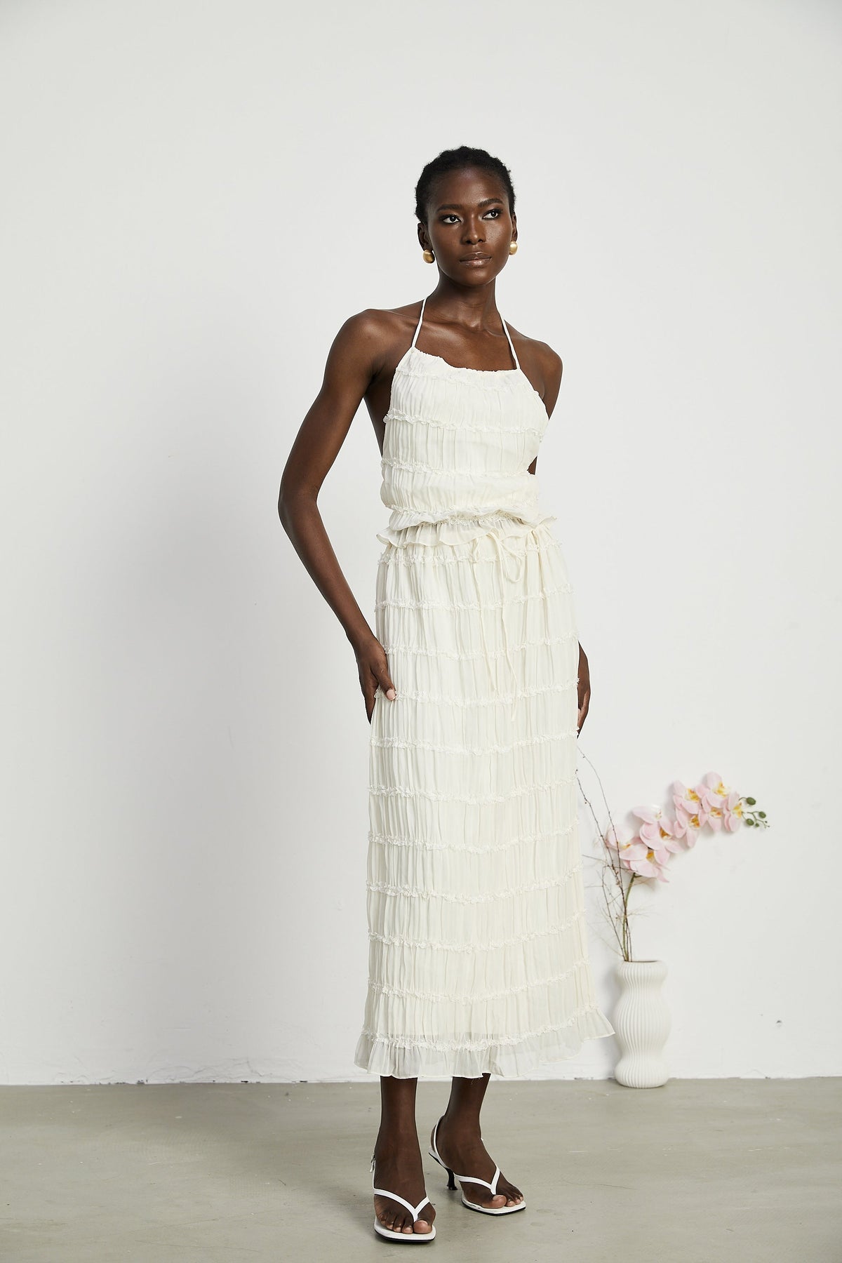 Alyssa pleated top & skirt matching set (Final Sale)