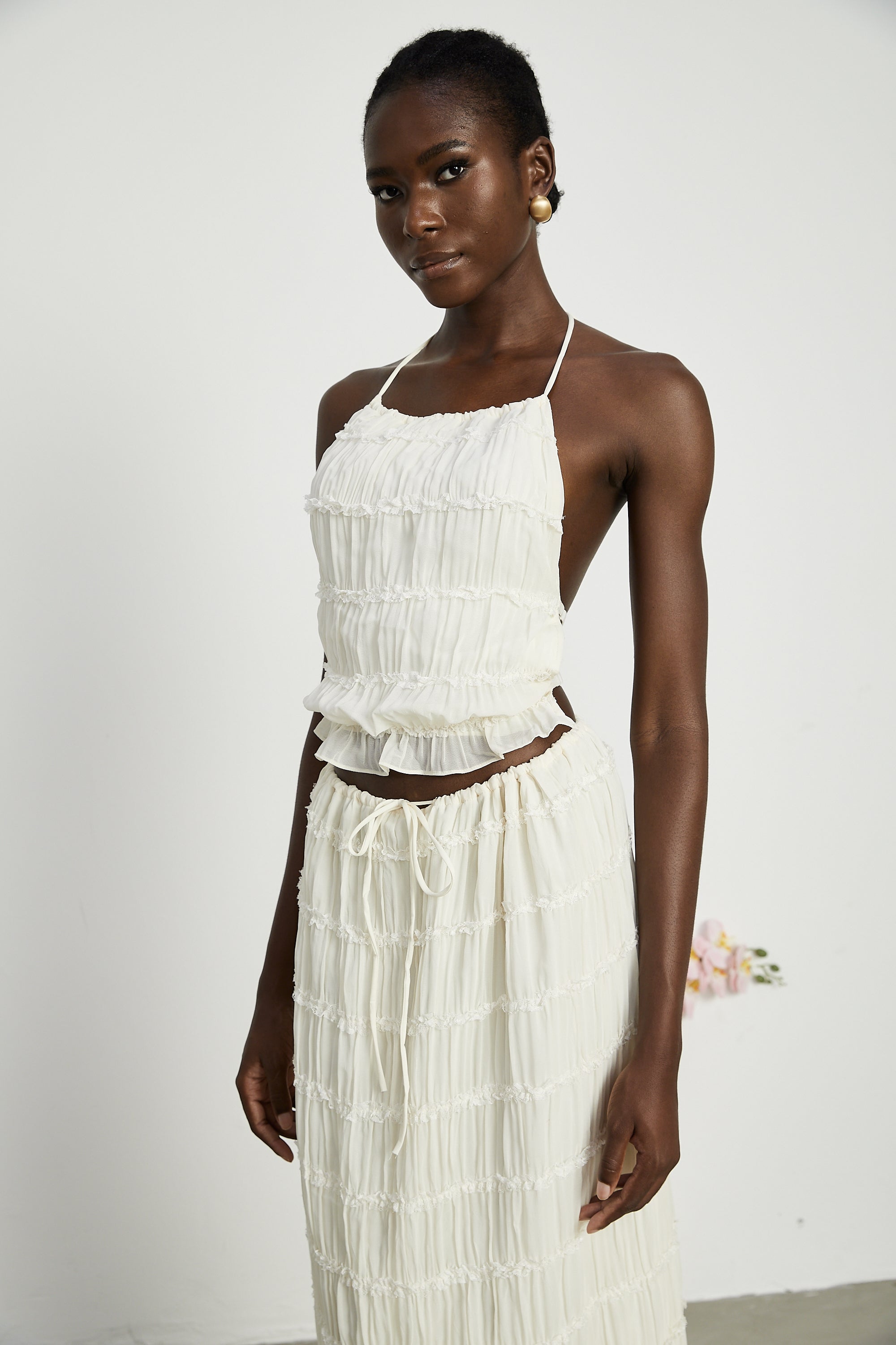 Alyssa pleated top & skirt matching set (Final Sale-US Only)