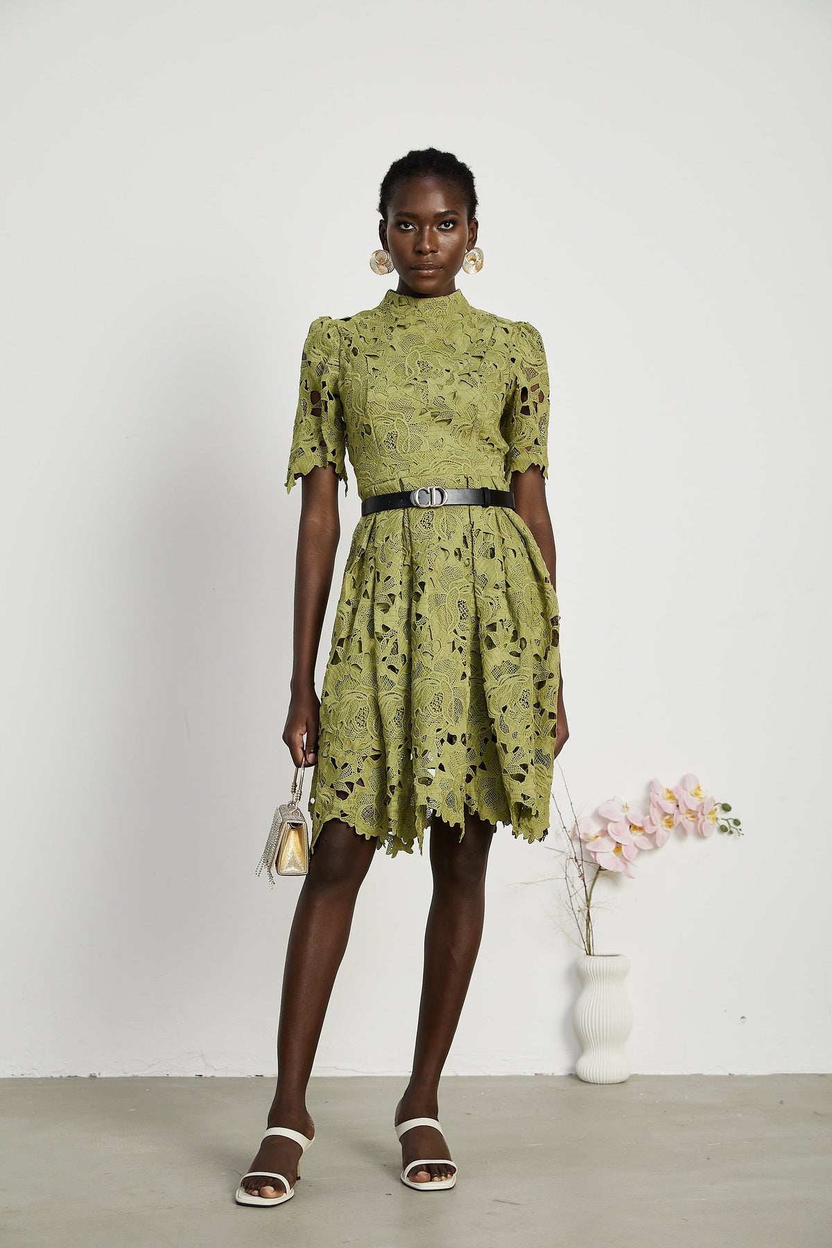 Valérie cut-out embroidered mini dress (Final Sale)